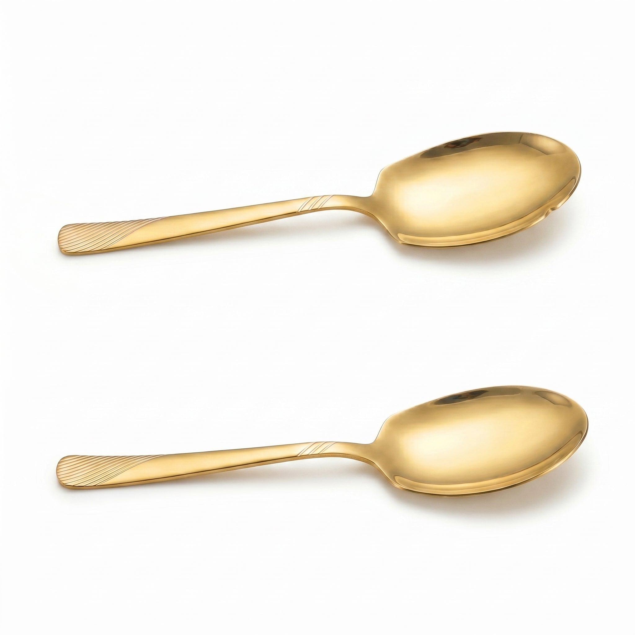Blaze TPO Gold 2-Piece Stainless Steel Golden Serving Rice Panja Spoon Set