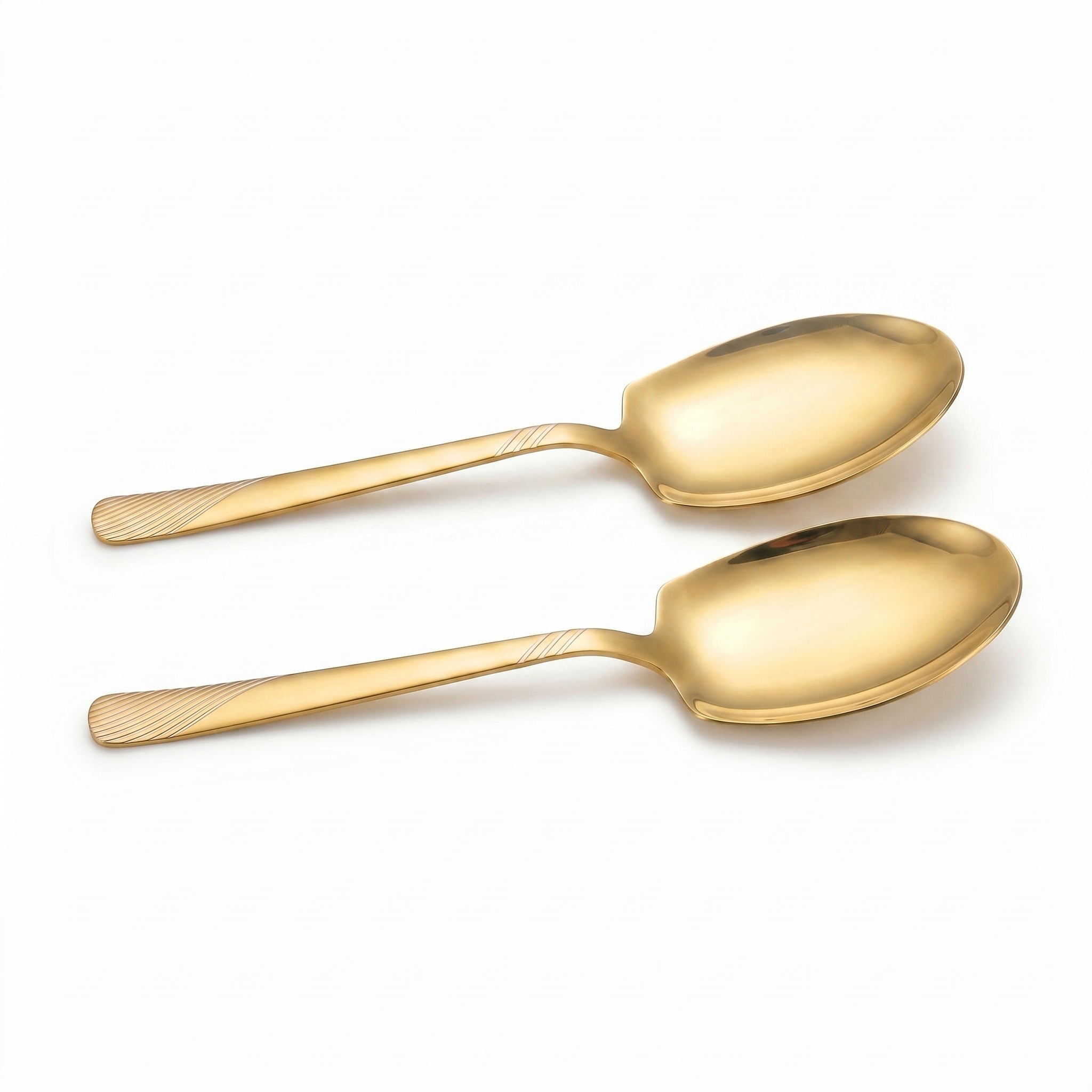Blaze TPO Gold 2-Piece Stainless Steel Golden Serving Rice Panja Spoon Set