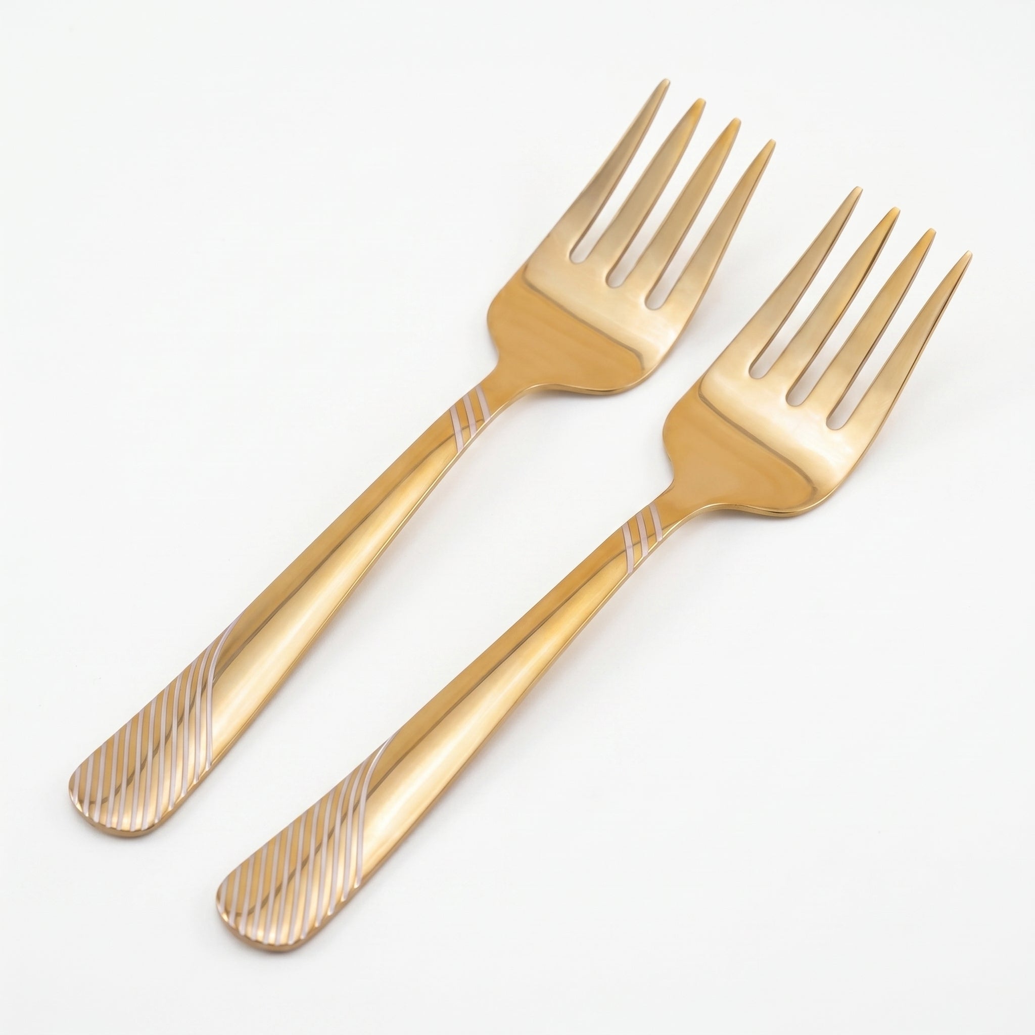 Blaze TPO Gold 2-Piece Stainless Steel Golden Serving Fork Set