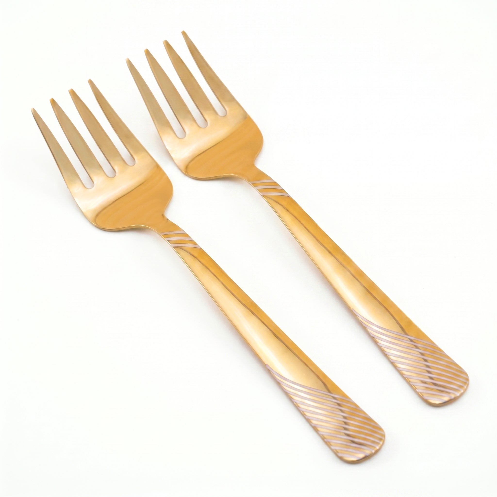 Blaze TPO Gold 2-Piece Stainless Steel Golden Serving Fork Set