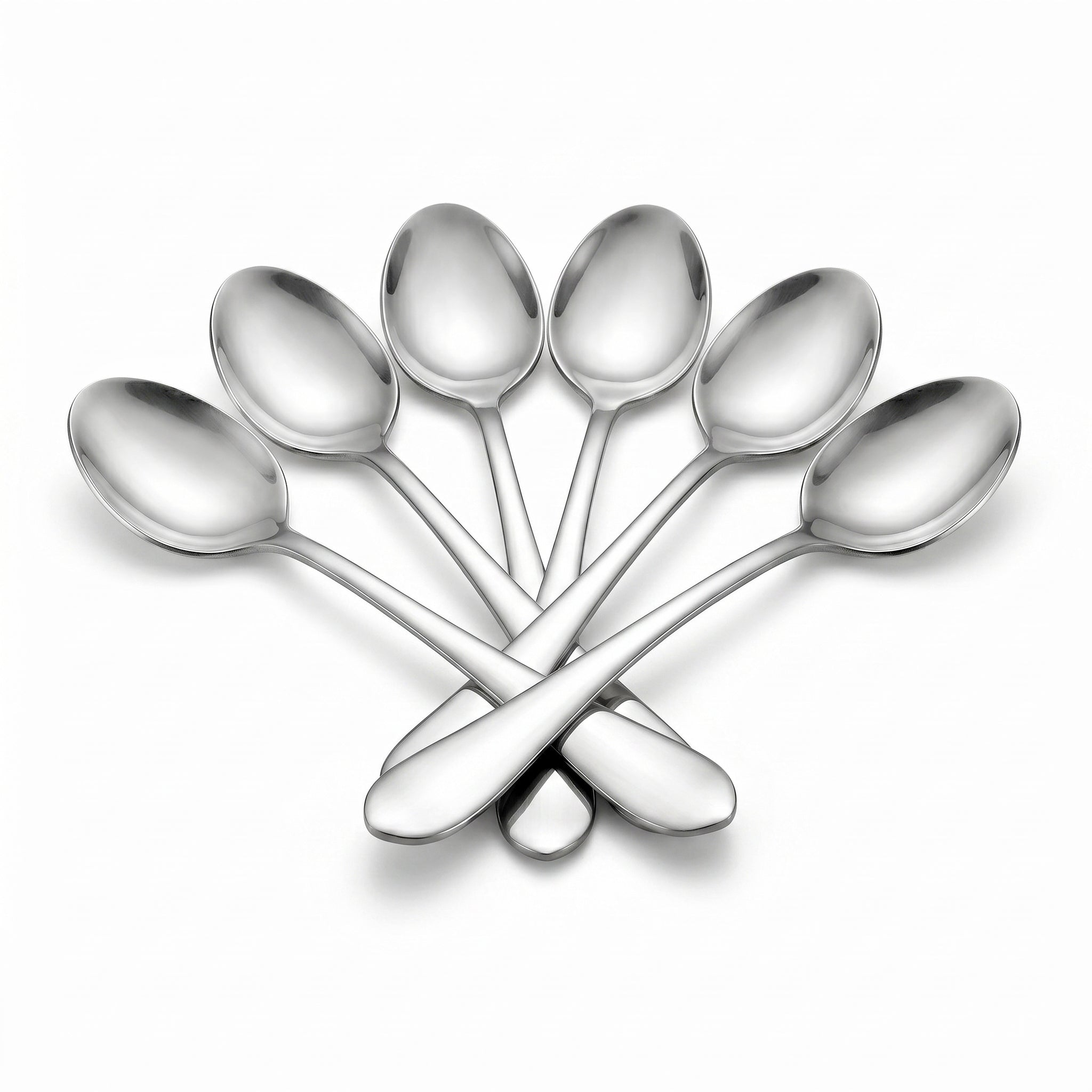 N.H 6-Piece Stainless Steel Silver Baby Spoon Set