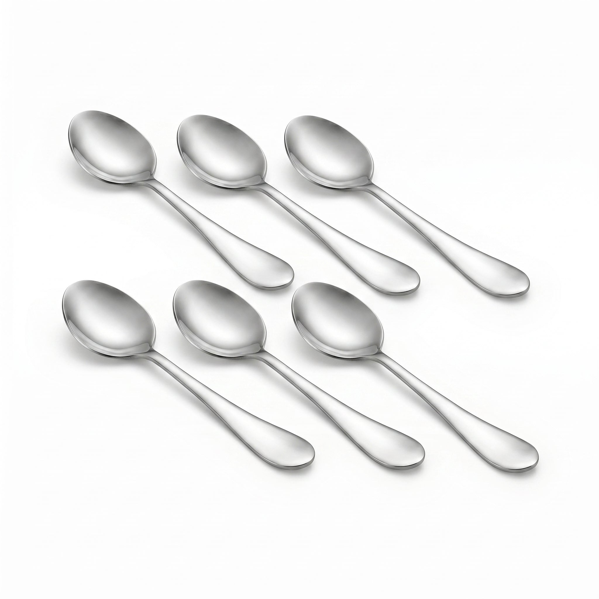N.H 6-Piece Stainless Steel Silver Baby Spoon Set
