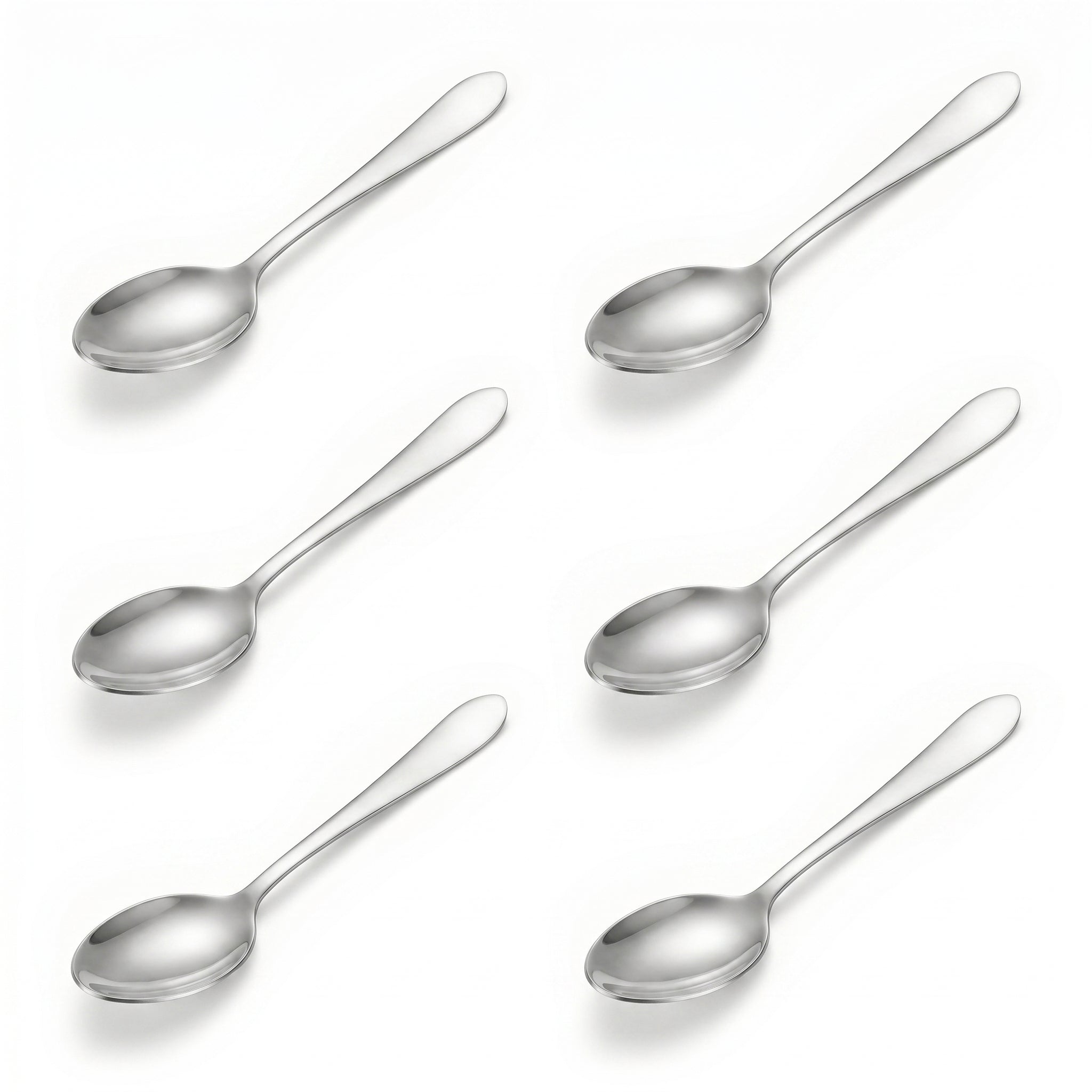 N.H 6-Piece Stainless Steel Silver Table Spoon Set