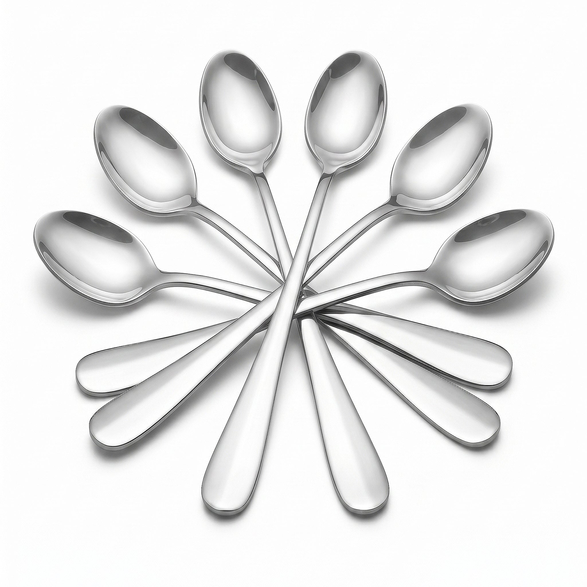 N.H 6-Piece Stainless Steel Silver Long Tea Spoon Set