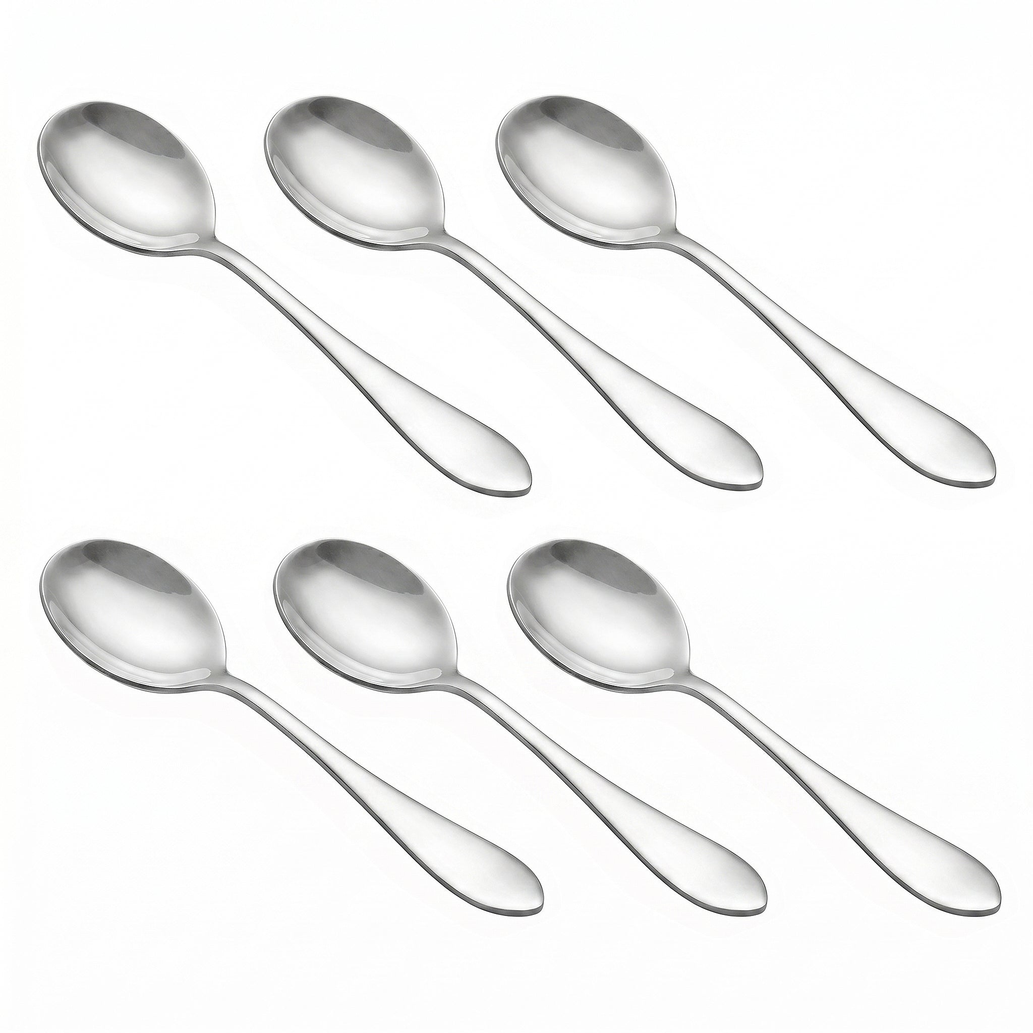 N.H 6-Piece Stainless Steel Silver Baby Soup Spoon Set