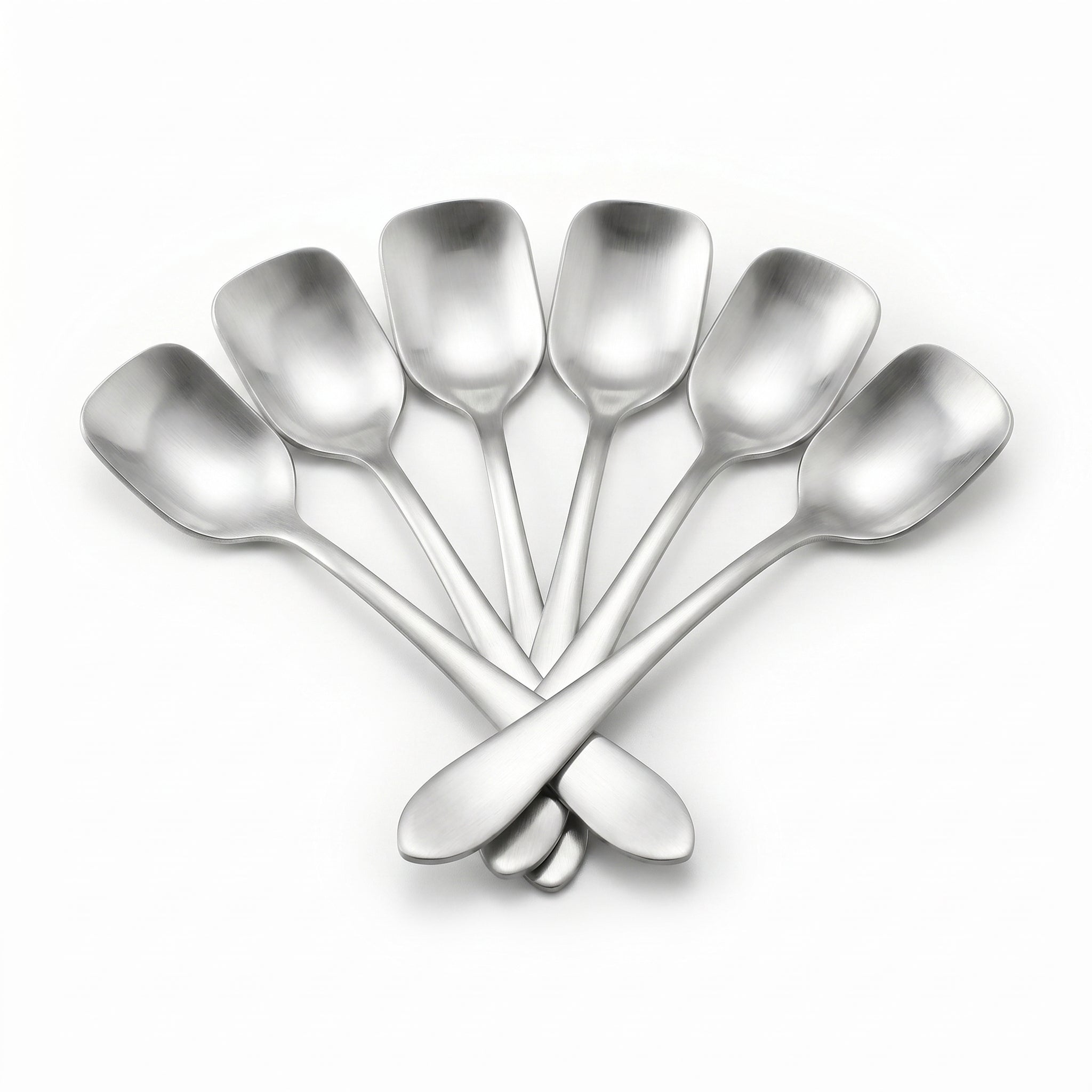 N.H 6-Piece Stainless Steel Silver Sugar Spoon Set