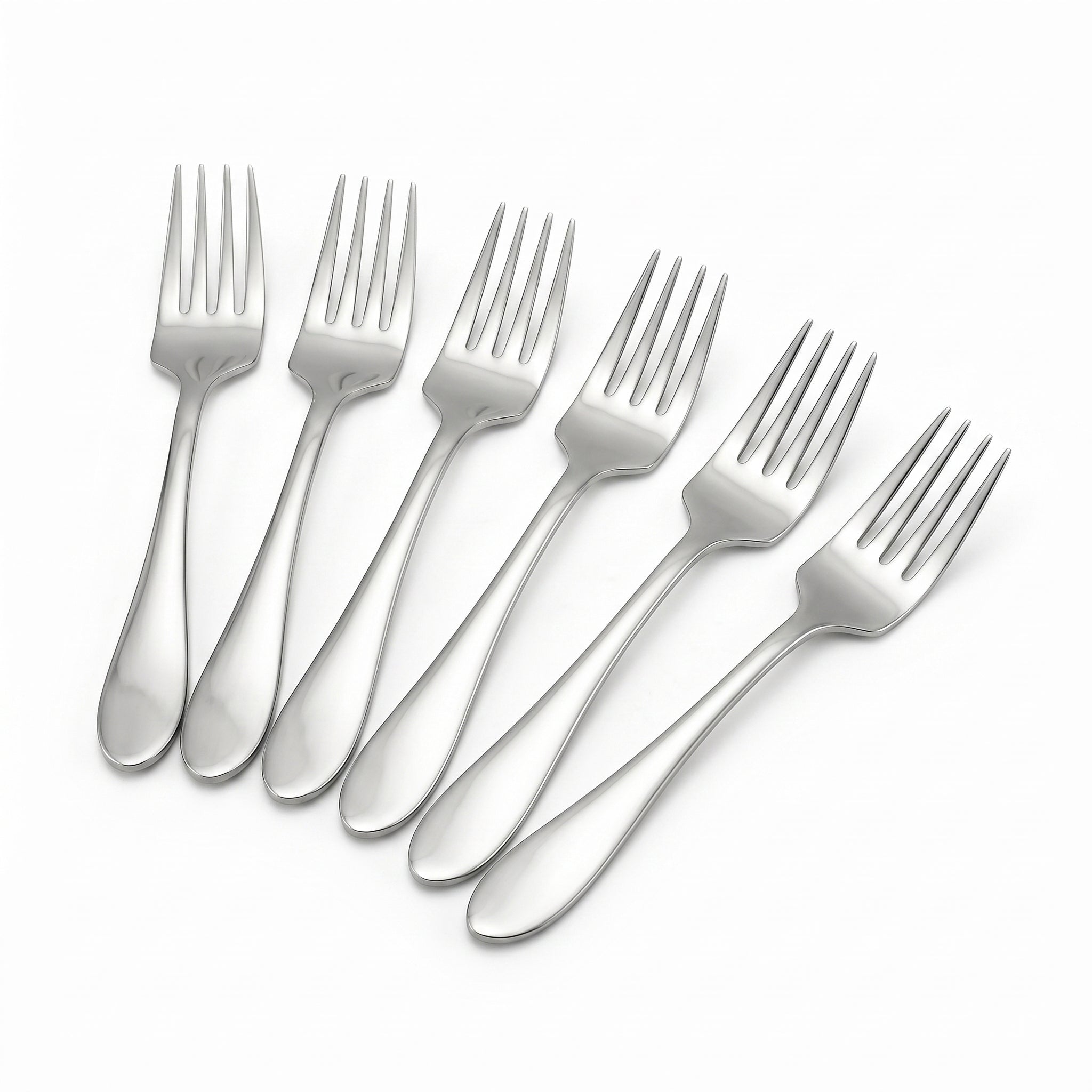 N.H 6-Piece Stainless Steel Silver Baby Fork Set