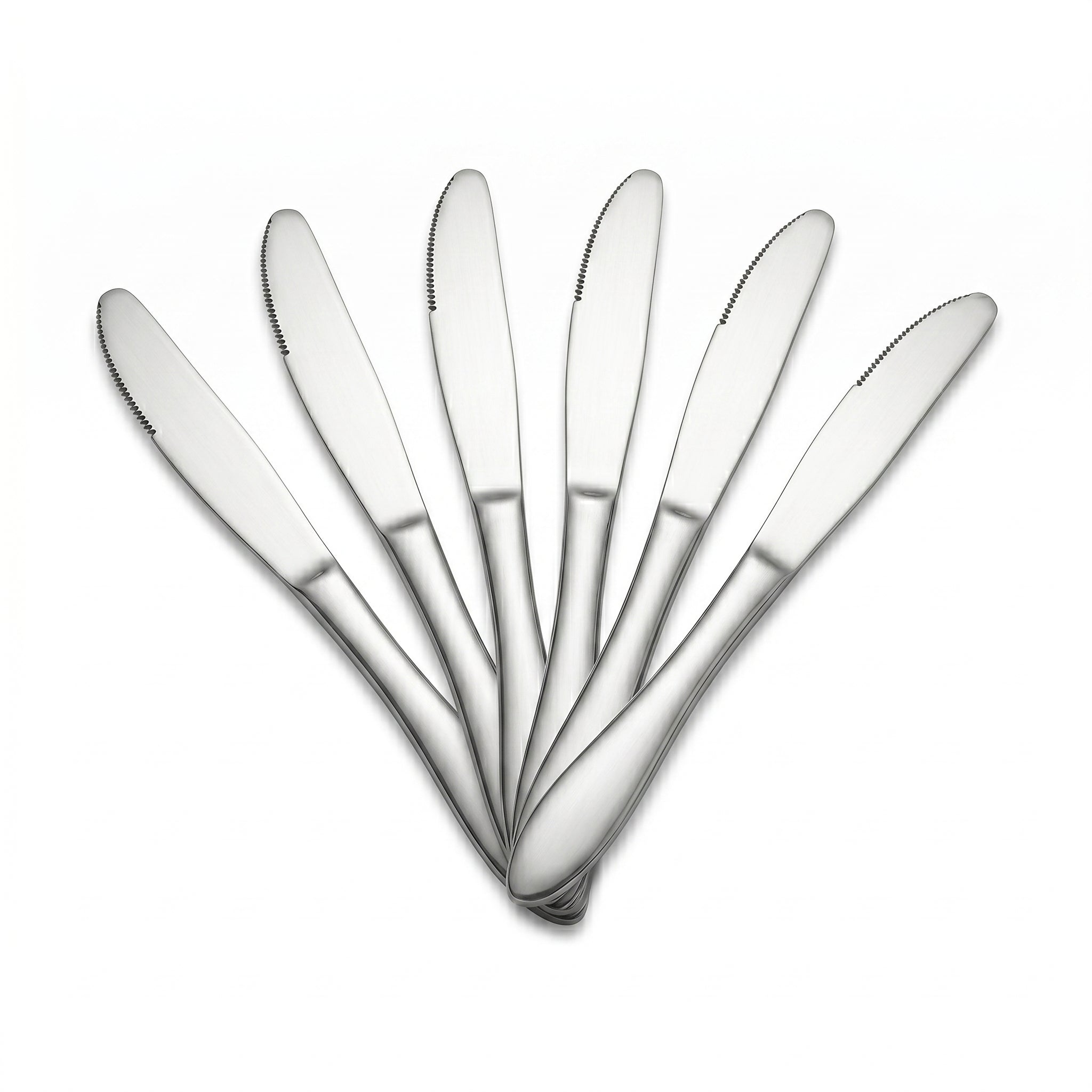 N.H 6-Piece Stainless Steel Silver Table Knife Set