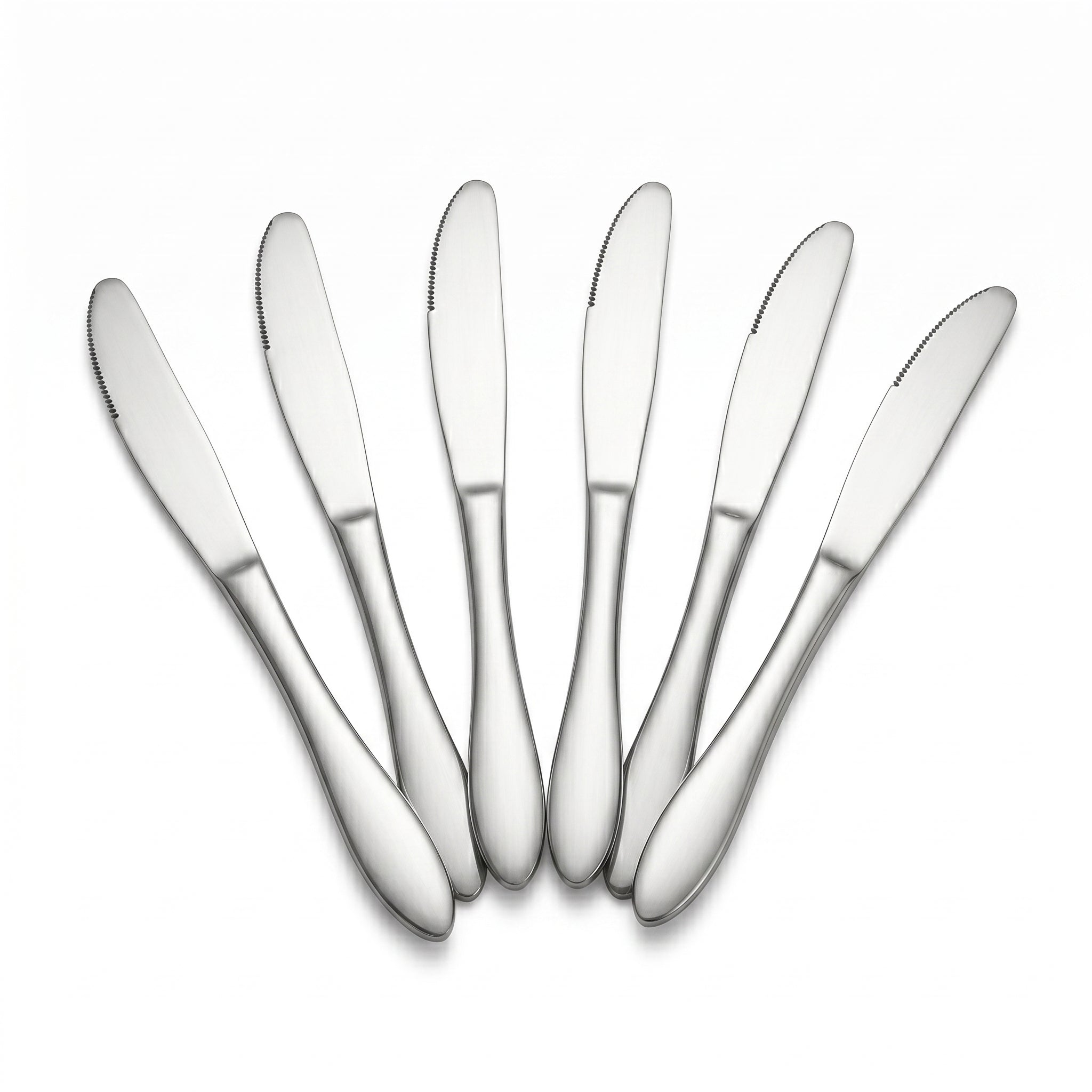 N.H 6-Piece Stainless Steel Silver Table Knife Set