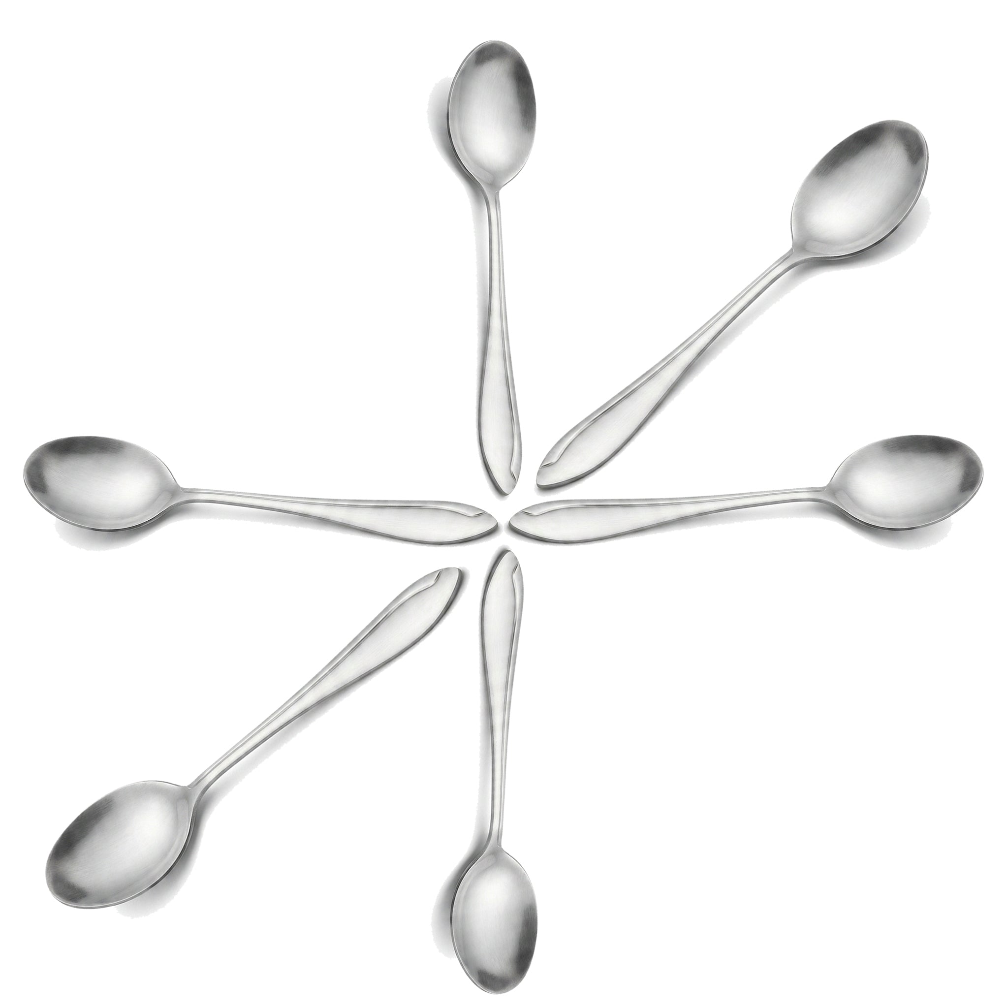Fish Sandy 6-Piece Stainless Steel Silver Baby Soup Spoon Set