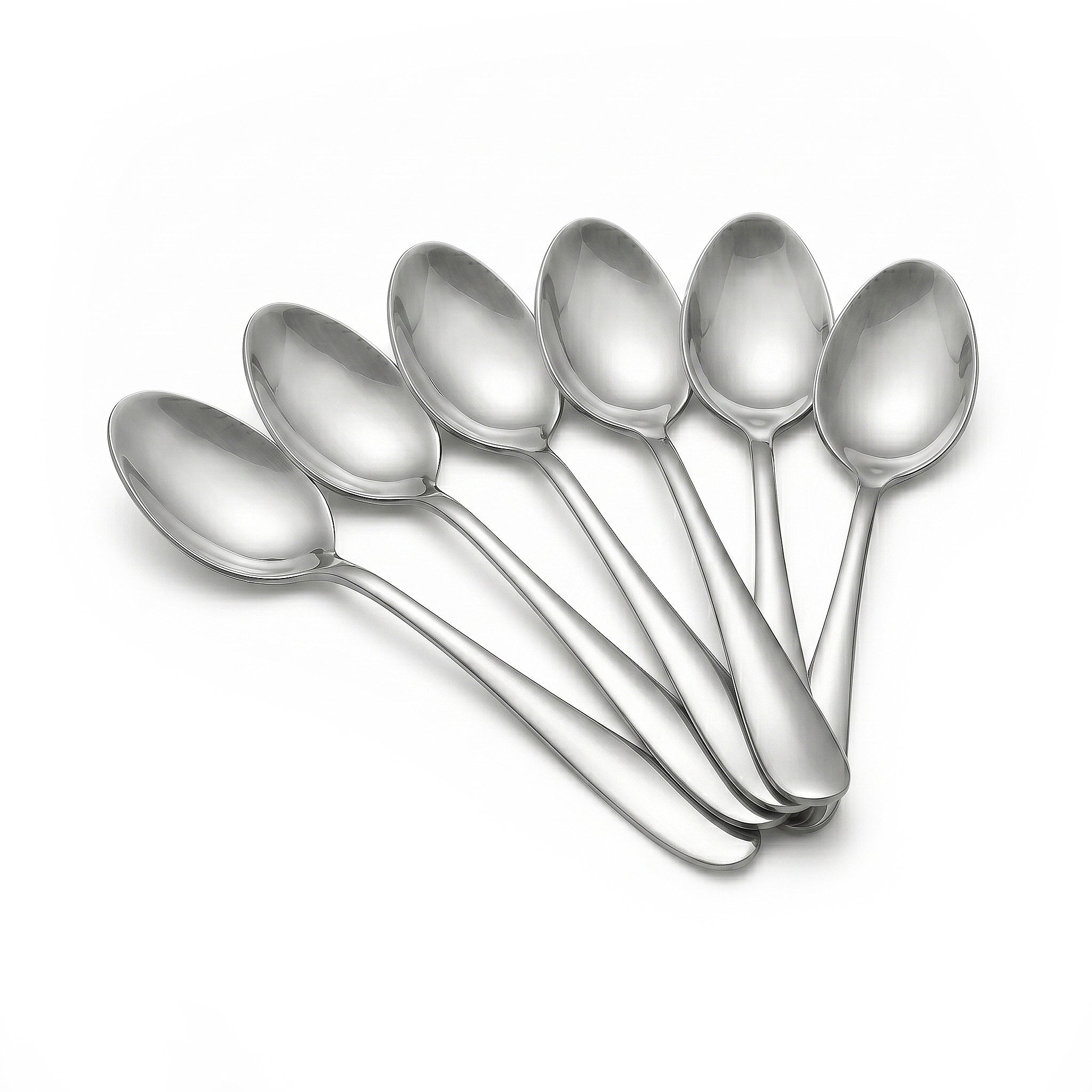 Mirror Polish 6-Piece Stainless Steel Silver Tea Spoon Set