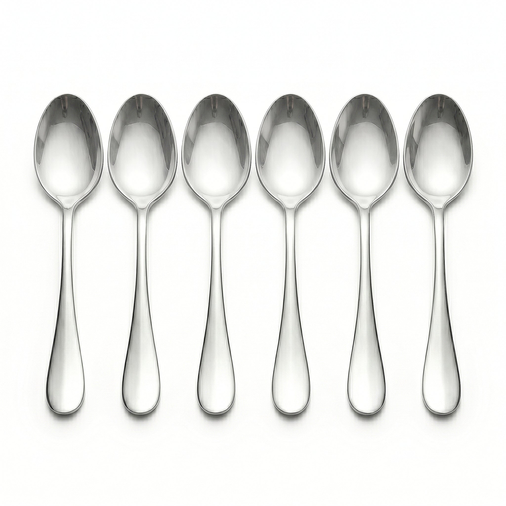 Mirror Polish 6-Piece Stainless Steel Silver Baby Spoon Set
