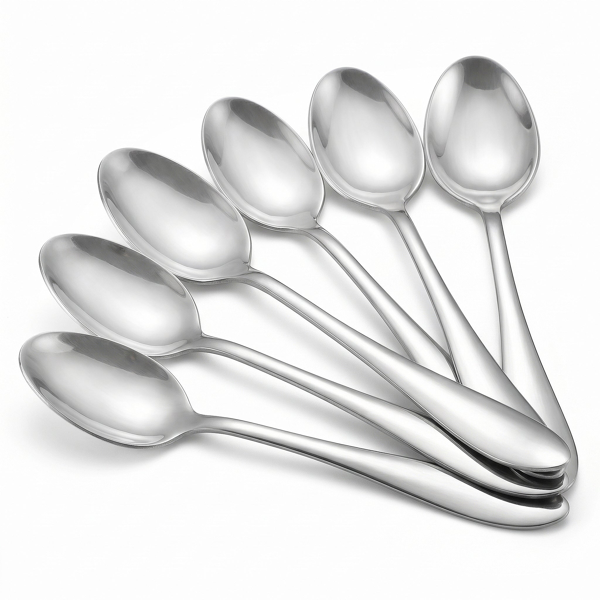 Mirror Polish 6-Piece Stainless Steel Silver Table Spoon Set