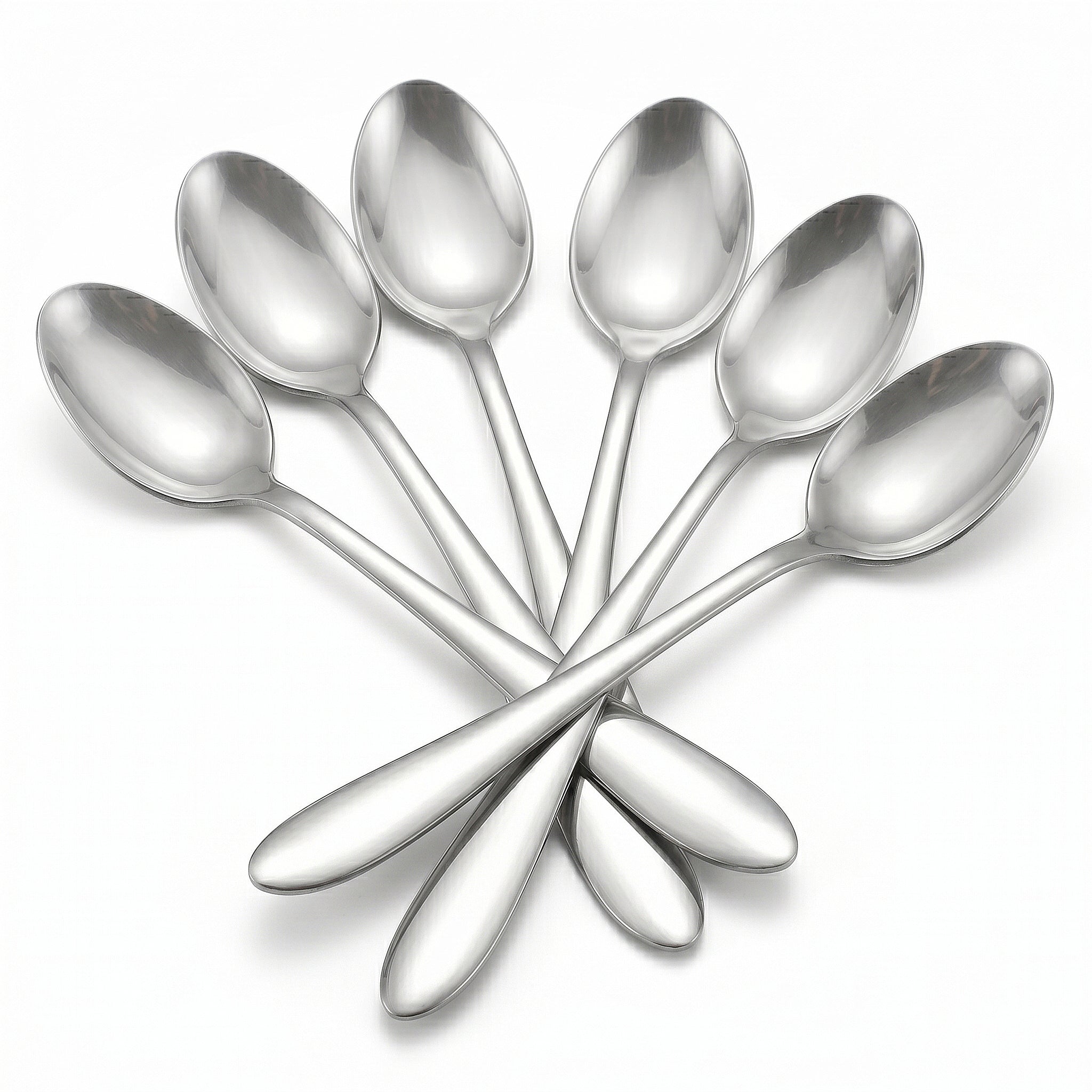 Mirror Polish 6-Piece Stainless Steel Silver Table Spoon Set