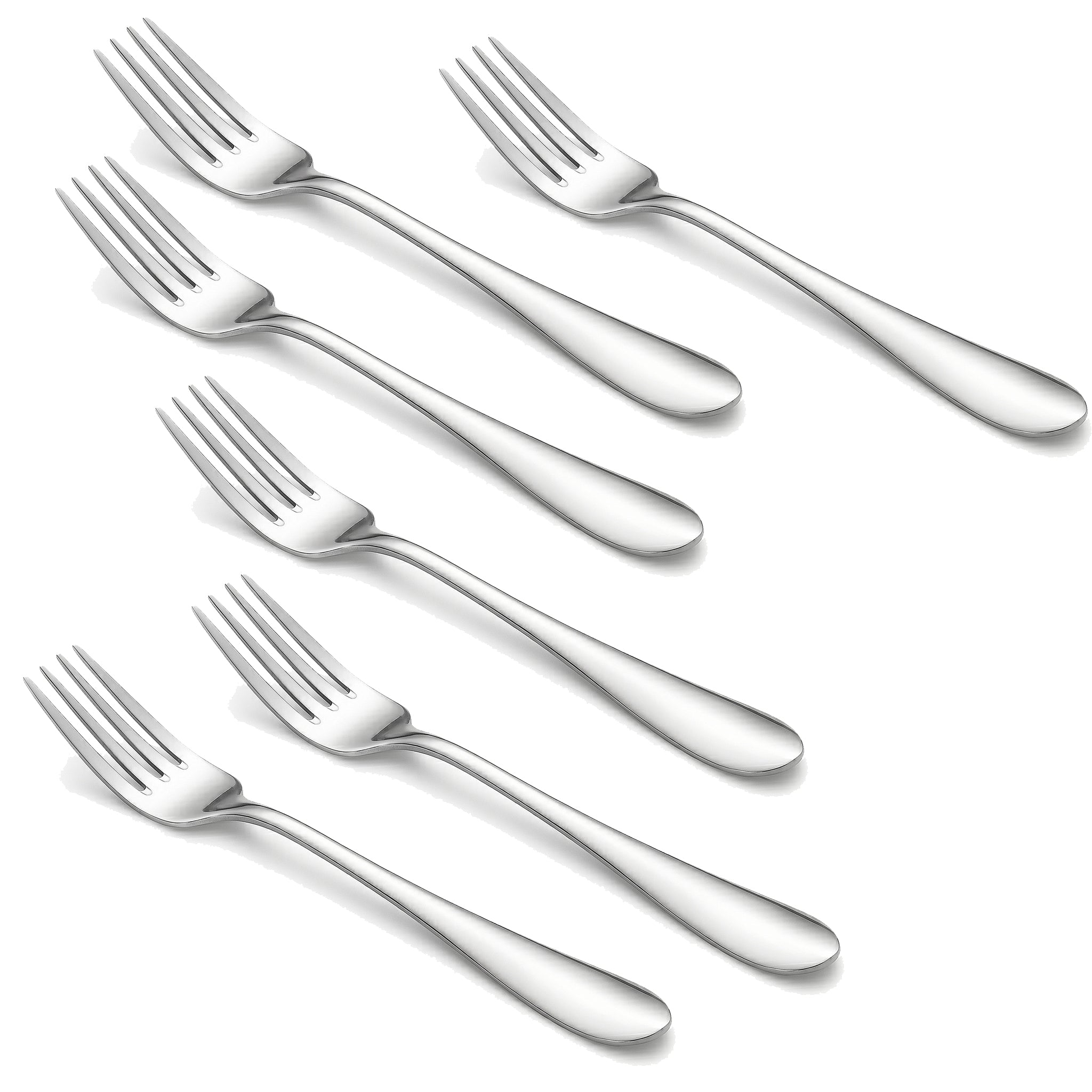 Mirror Polish 6-Piece Stainless Steel Silver Baby Fork Set