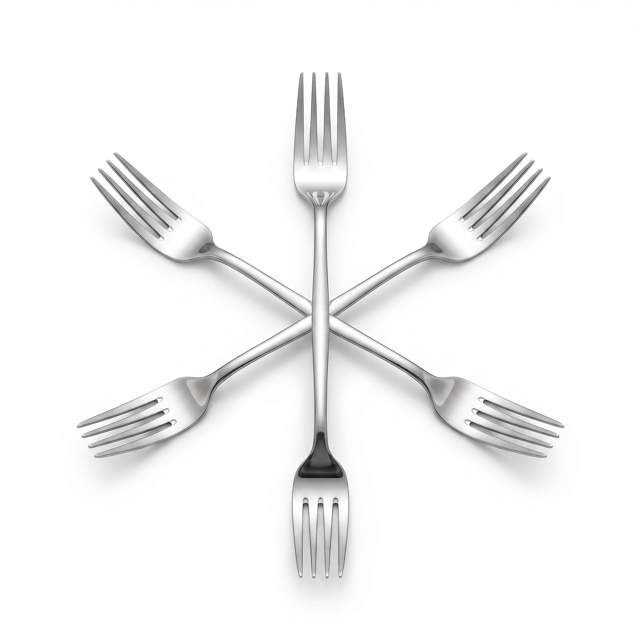 Mirror Polish 6-Piece Stainless Steel Silver Baby Fork Set