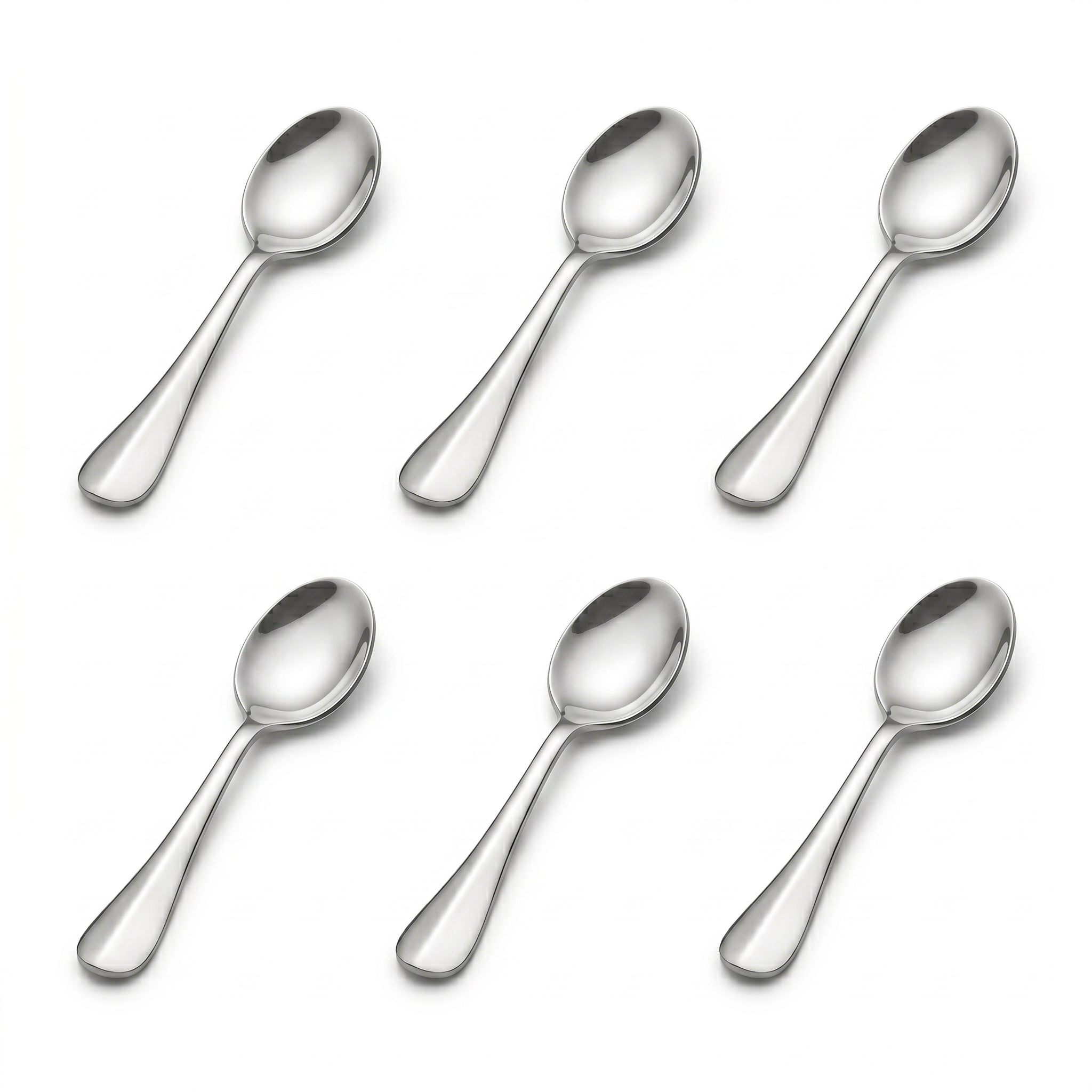 Omega 6-Piece Stainless Steel Silver Tea Spoon Set
