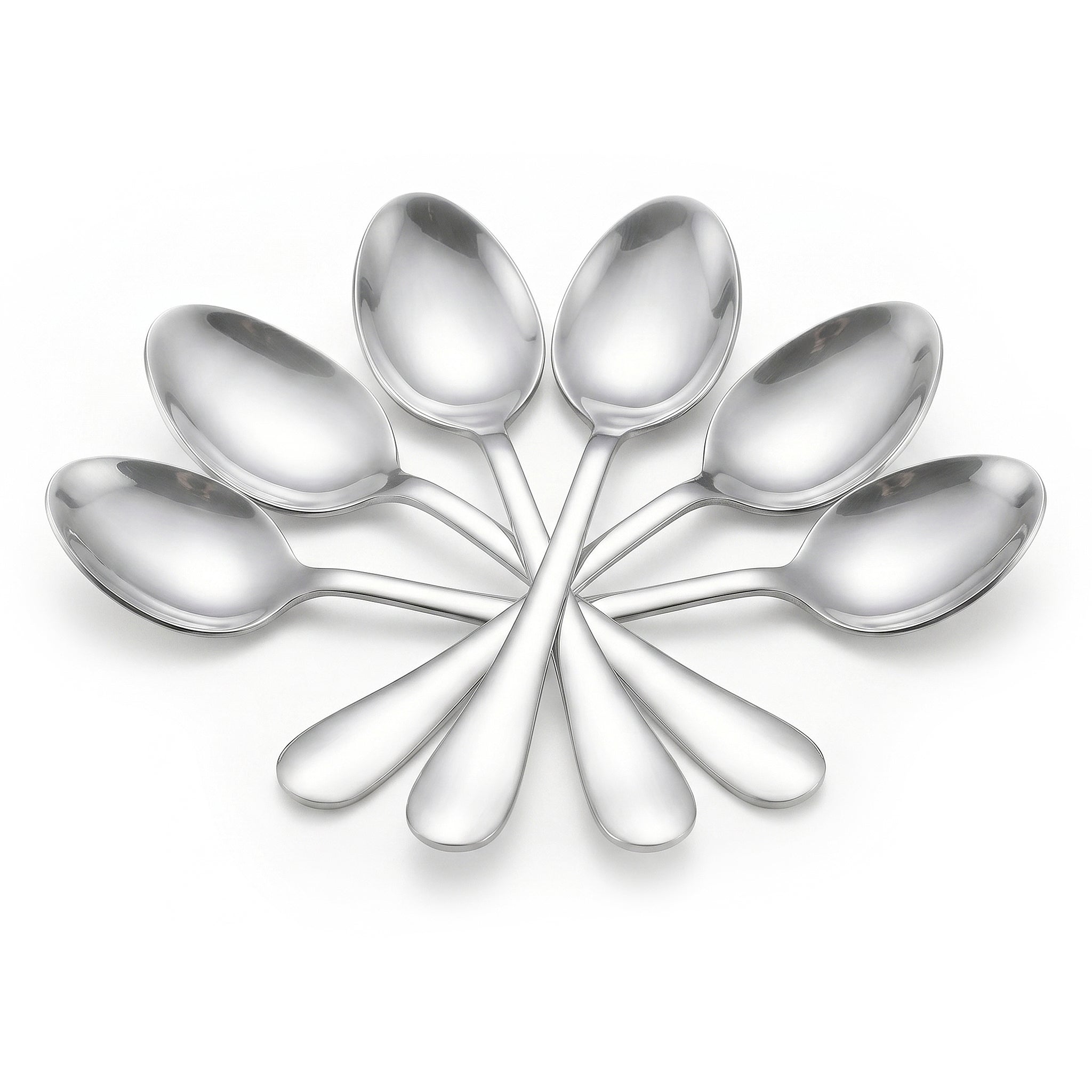 Omega 6-Piece Stainless Steel Silver Baby Spoon Set
