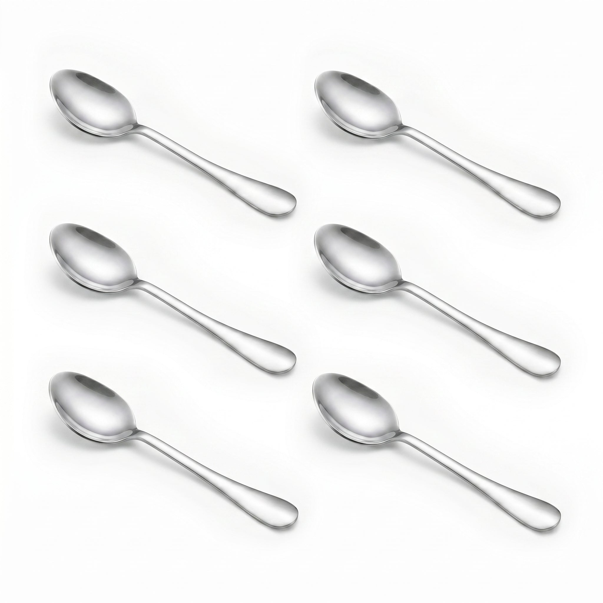 Omega 6-Piece Stainless Steel Silver Baby Spoon Set