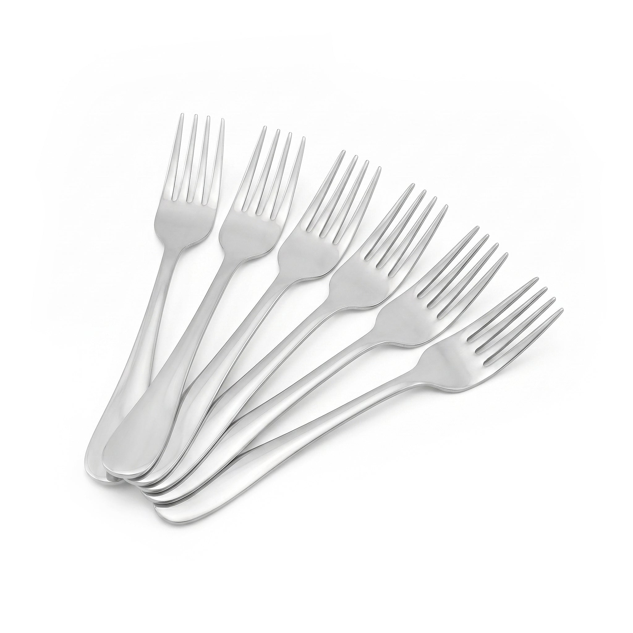 Omega 6-Piece Stainless Steel Silver Baby Fork Set
