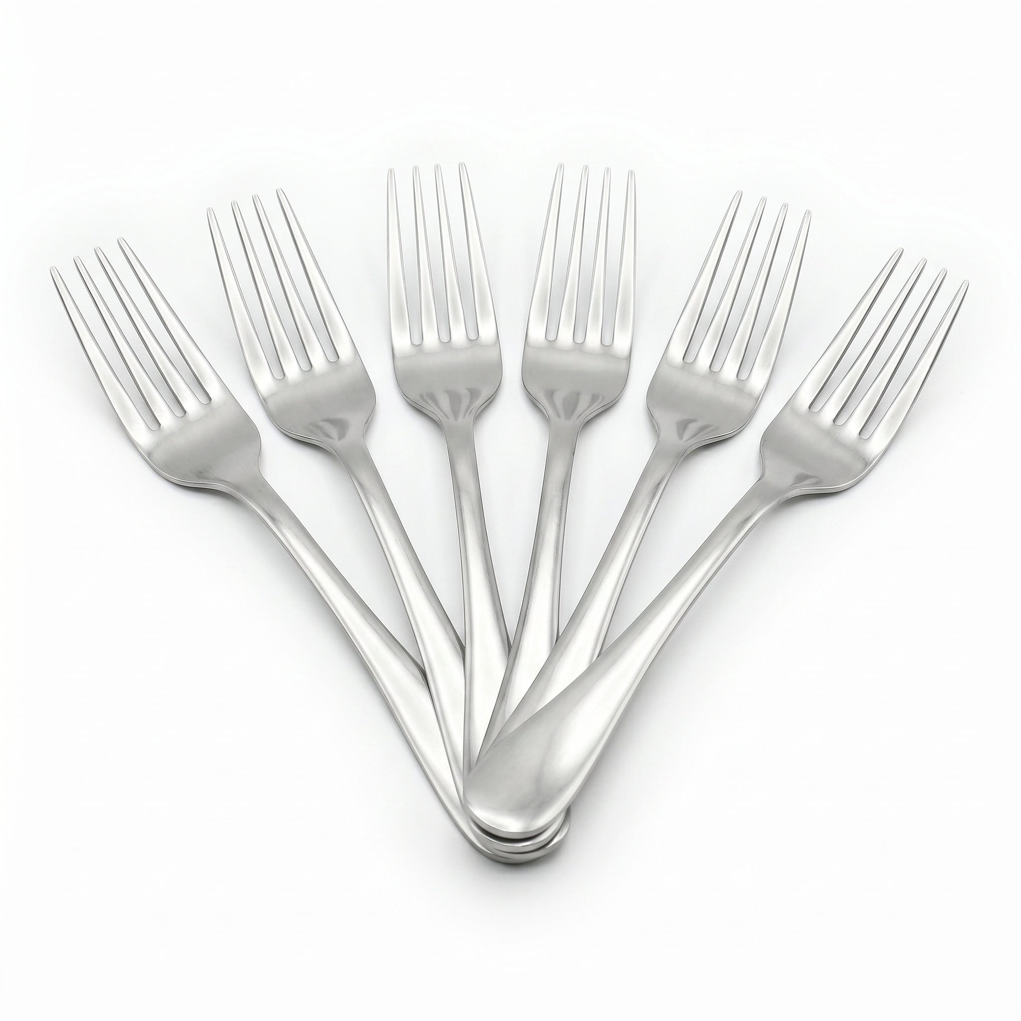 Omega 6-Piece Stainless Steel Silver Table Fork Set