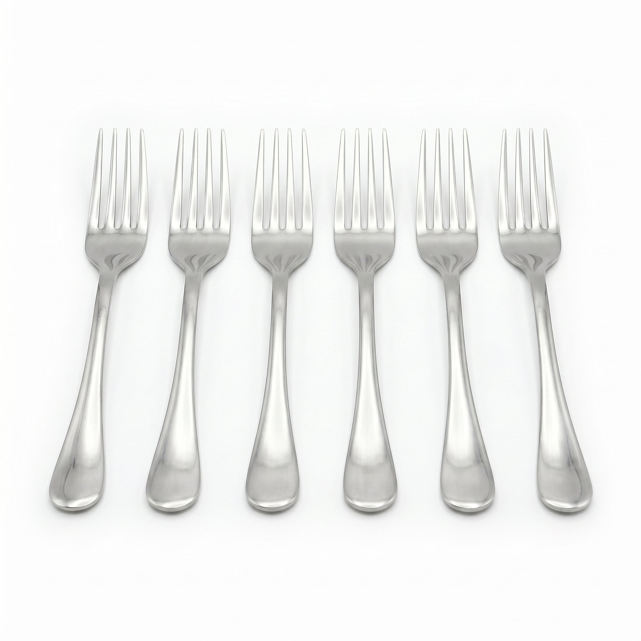 Omega 6-Piece Stainless Steel Silver Table Fork Set