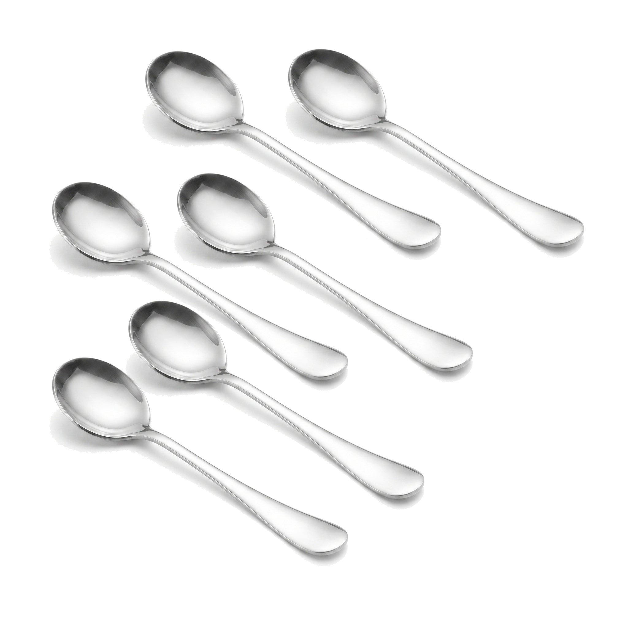 Omega 6-Piece Stainless Steel Silver Baby Soup Spoon Set