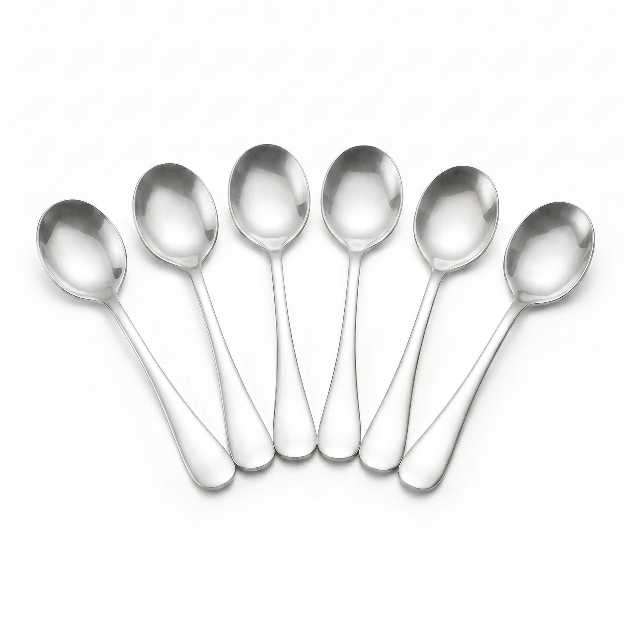 Omega 6-Piece Stainless Steel Silver Baby Soup Spoon Set