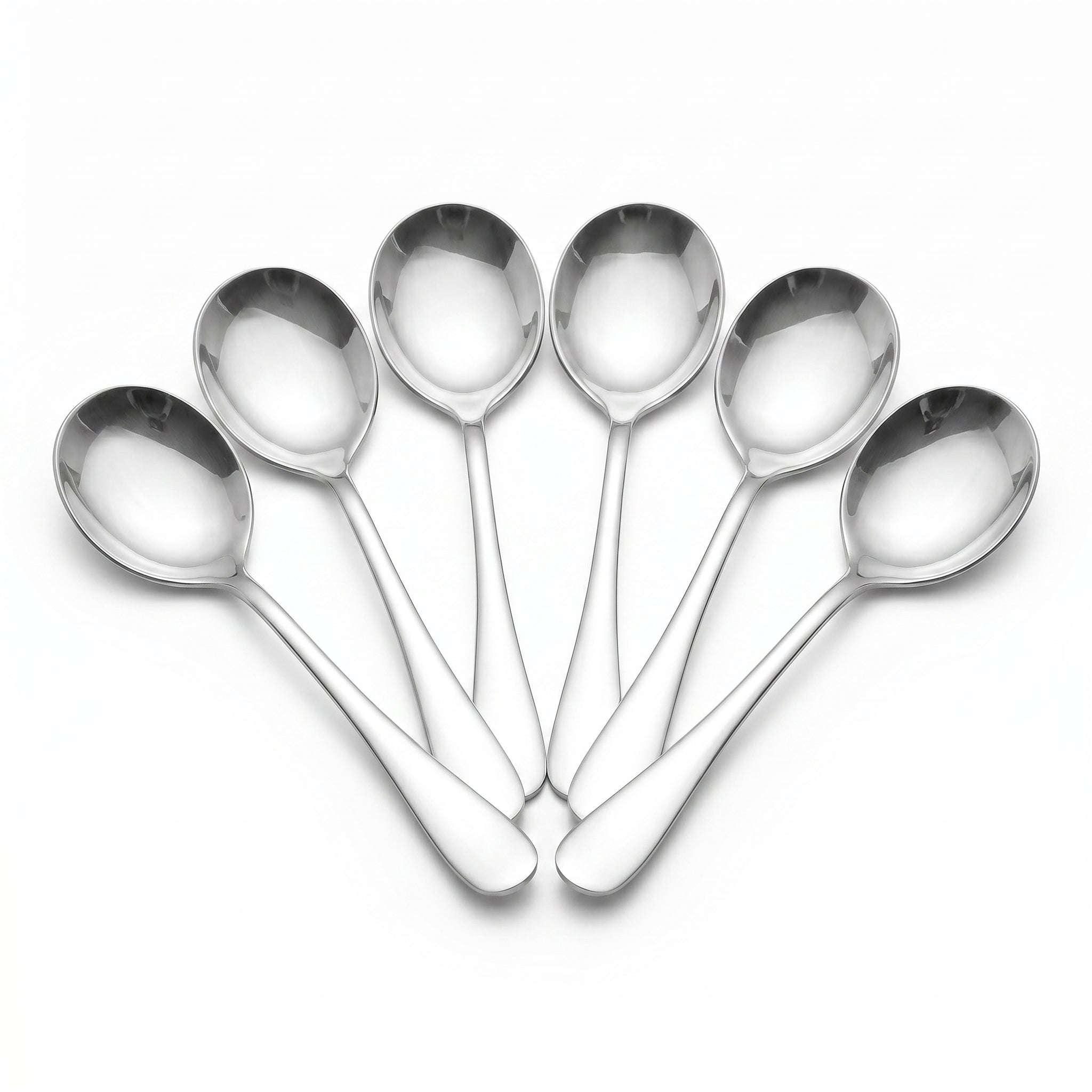 Omega 6-Piece Stainless Steel Silver Table Spoon Set