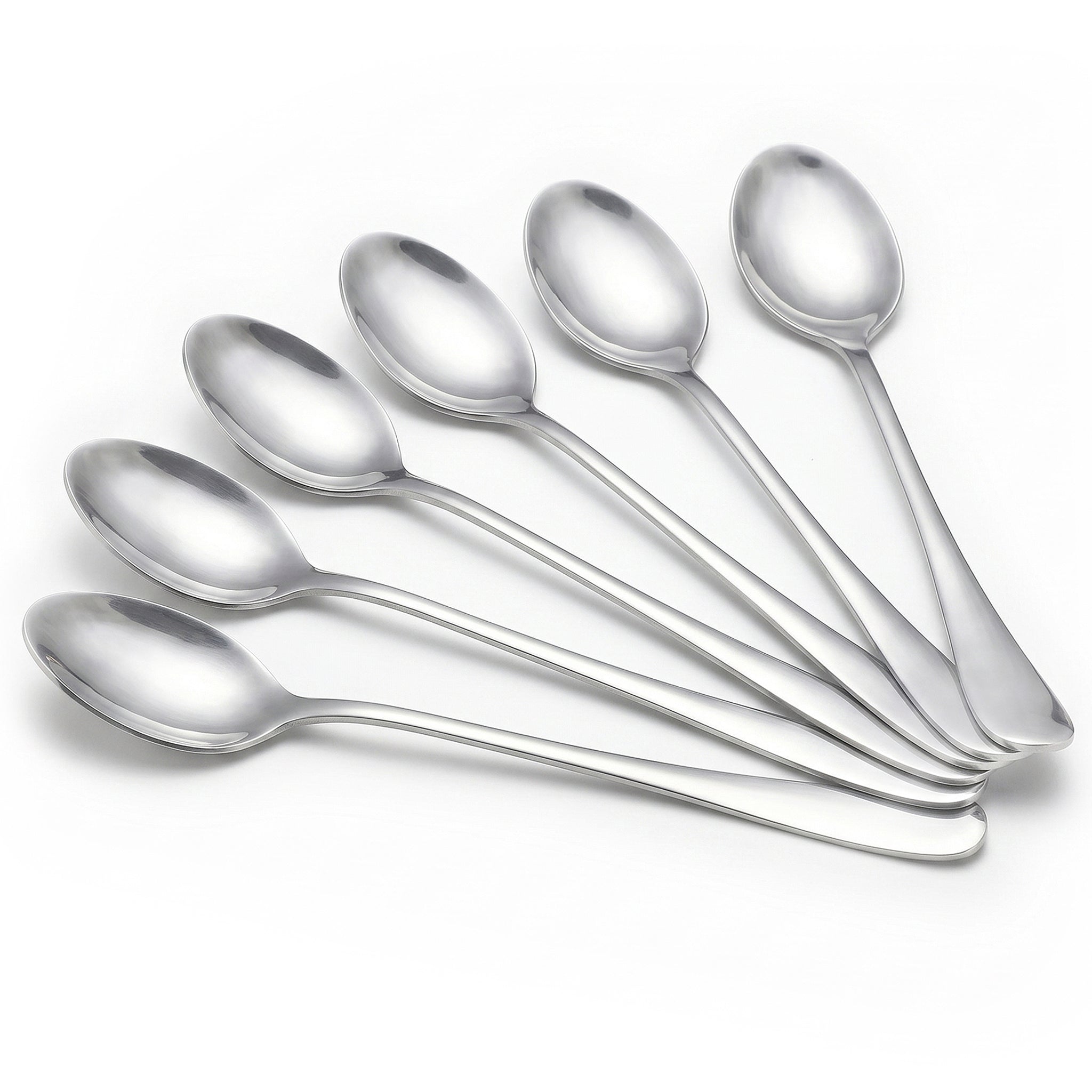 Omega 6-Piece Stainless Steel Silver Long Tea Spoon Set