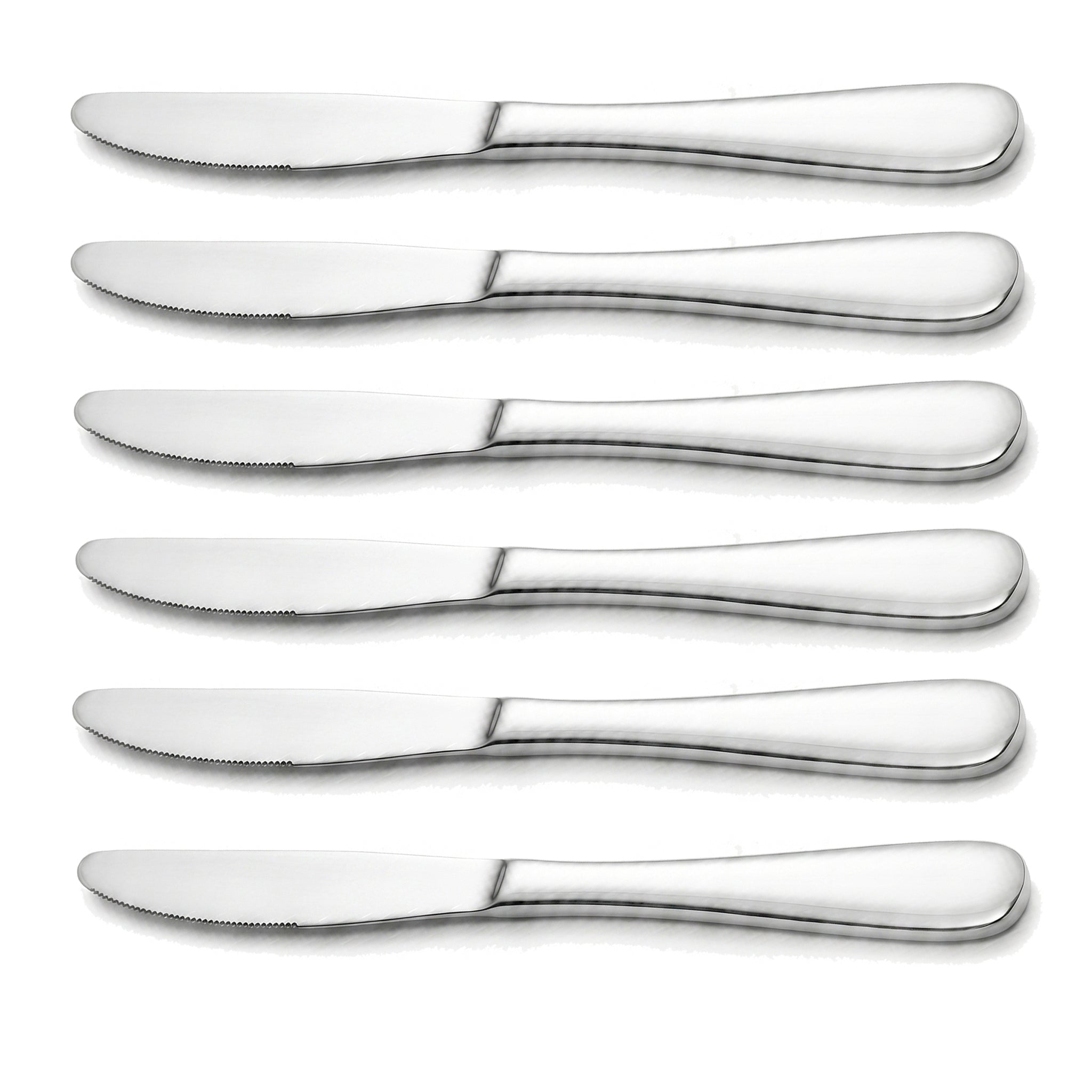 Omega 6-Piece Stainless Steel Silver Table Knife Set