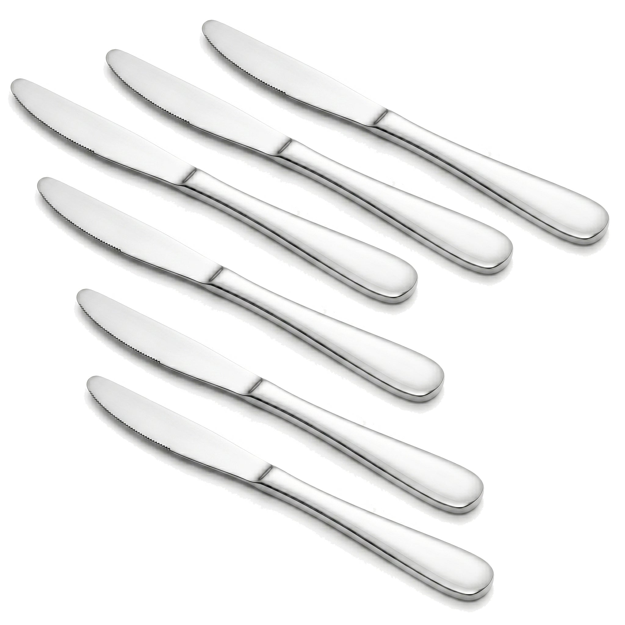 Omega 6-Piece Stainless Steel Silver Table Knife Set