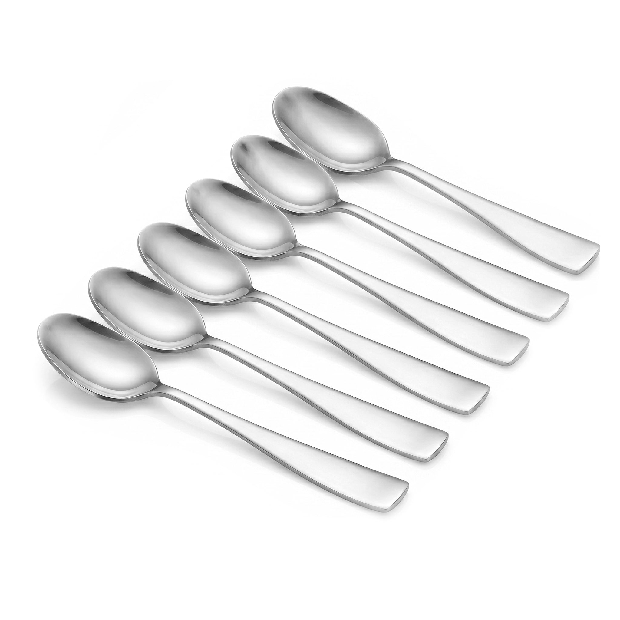 Polish 6-Piece Stainless Steel Silver Tea Spoon Set