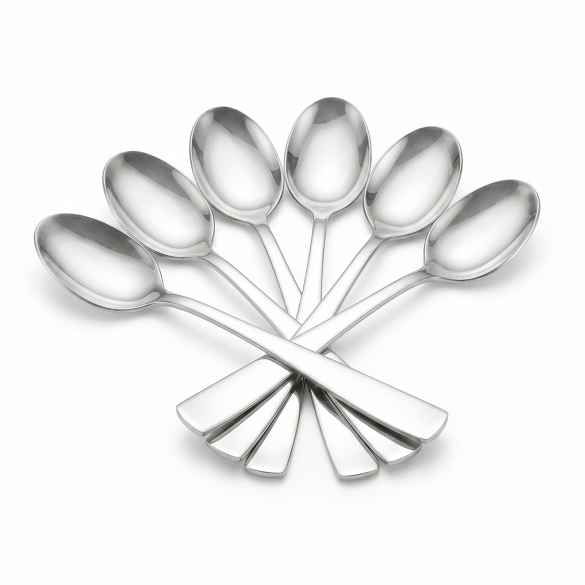 Polish 6-Piece Stainless Steel Silver Baby Spoon Set