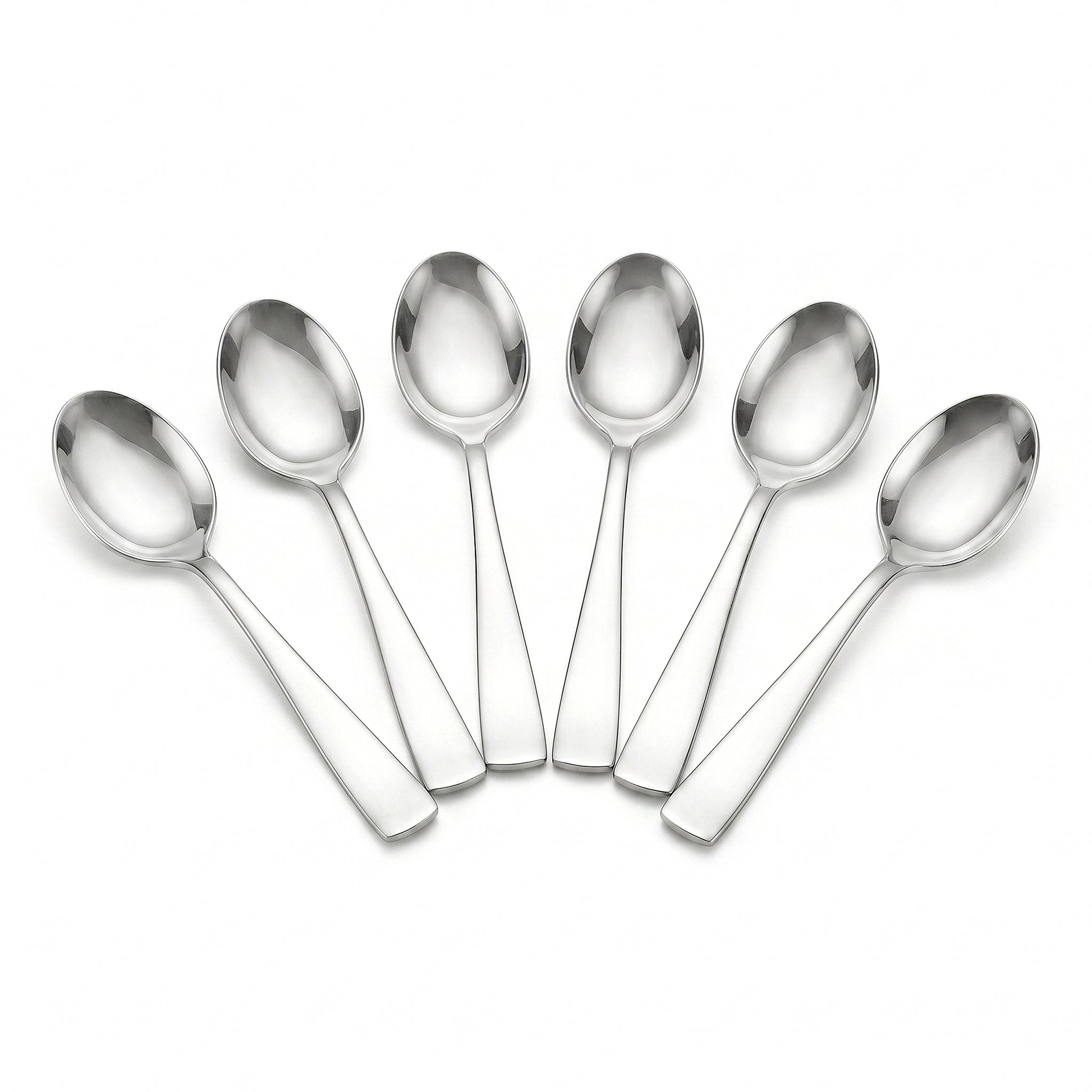 Polish 6-Piece Stainless Steel Silver Baby Spoon Set