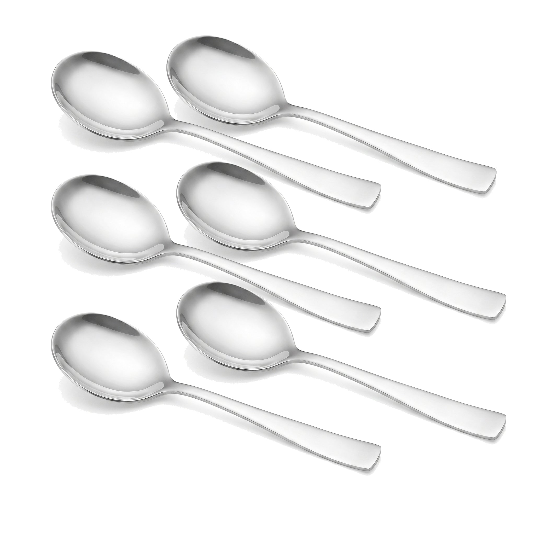 Polish 6-Piece Stainless Steel Silver Baby Soup Spoon Set