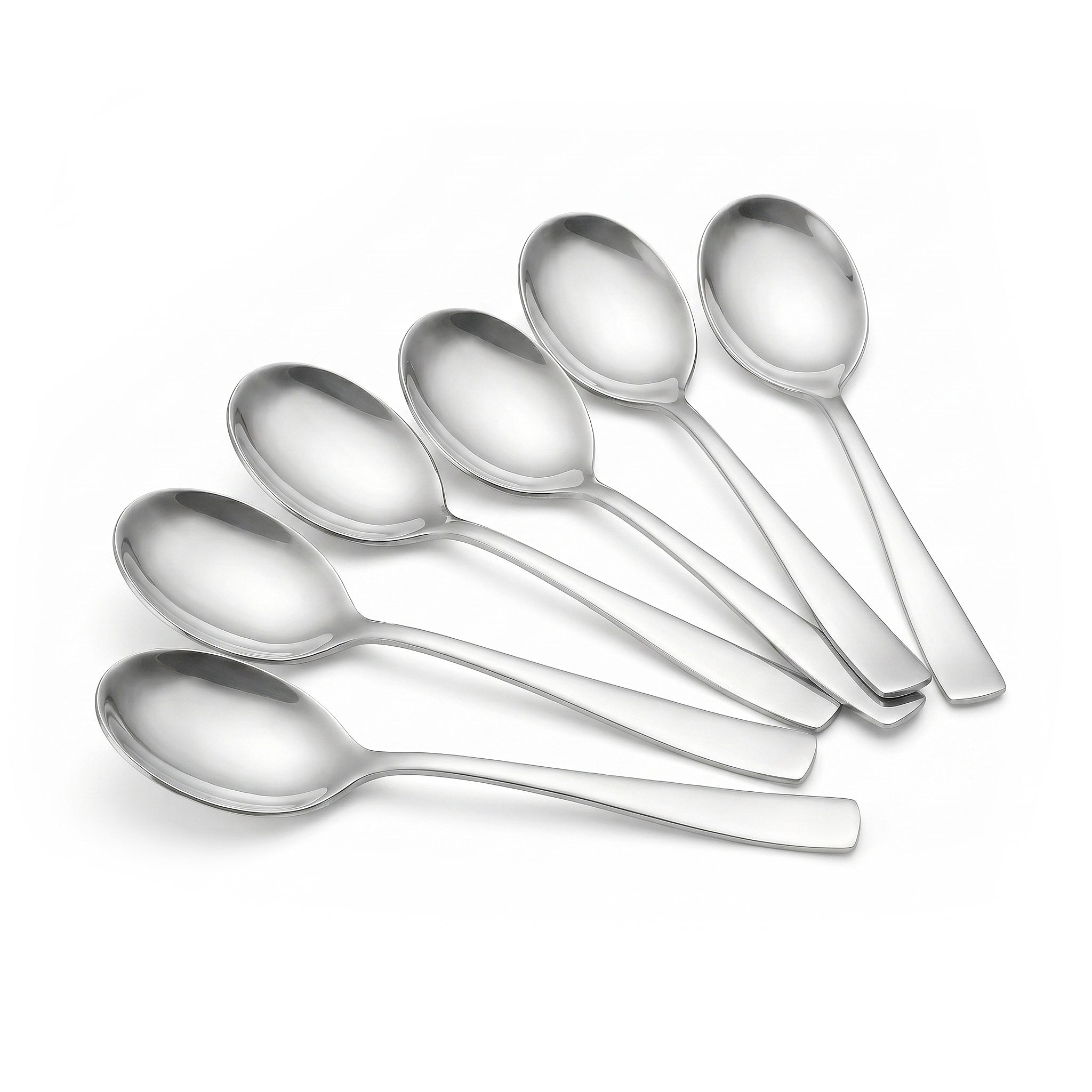 Polish 6-Piece Stainless Steel Silver Baby Soup Spoon Set