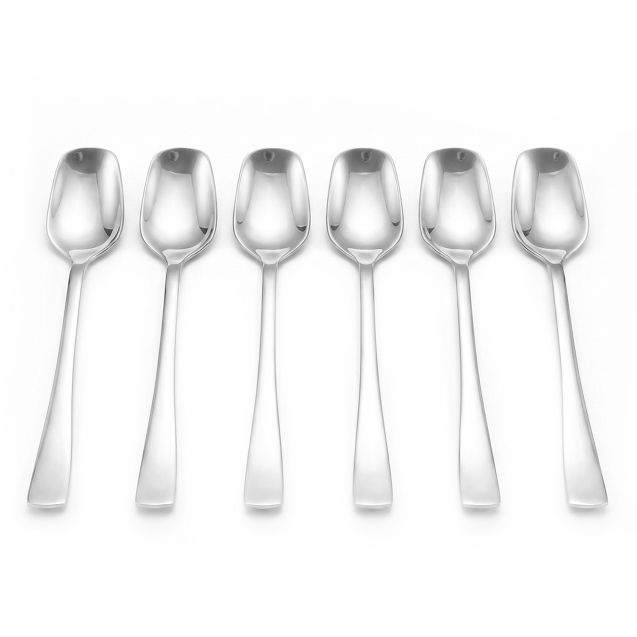 Polish 6-Piece Stainless Steel Silver Long Tea Spoon Set