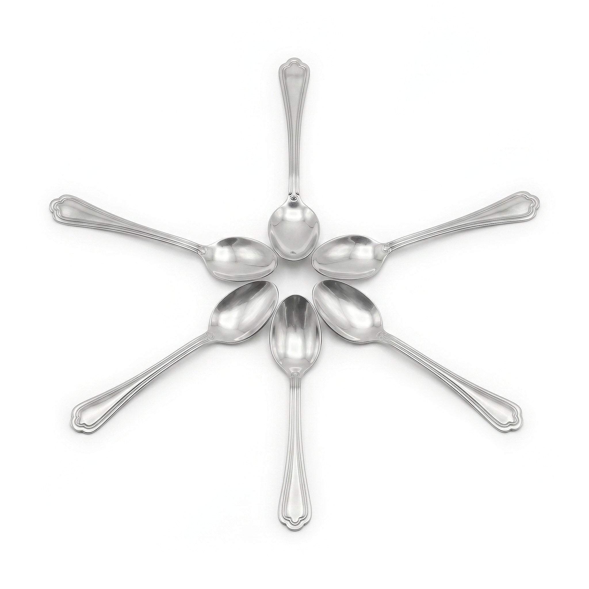 Moon 6-Piece Stainless Steel Silver Baby Spoon Set