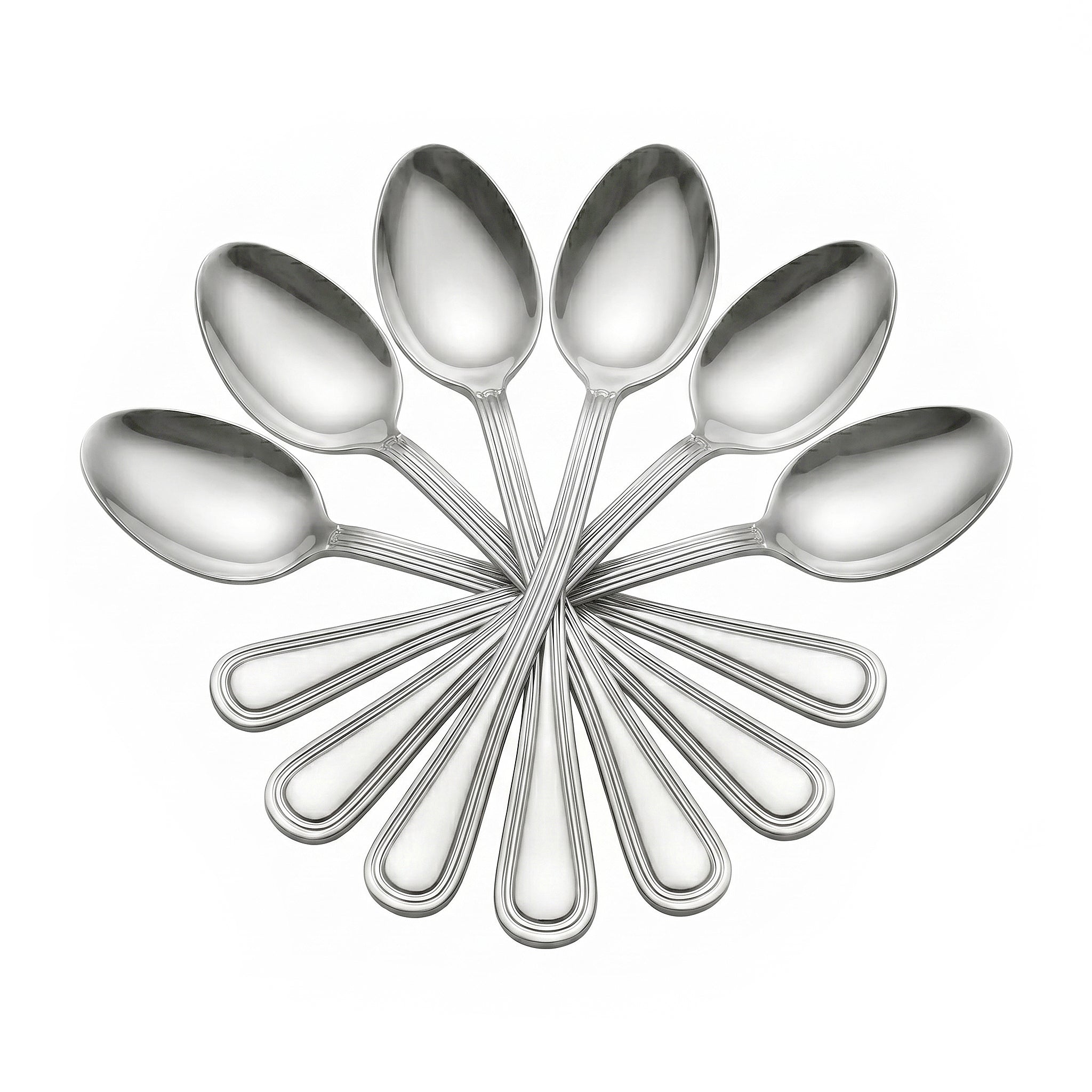 Moon 6-Piece Stainless Steel Silver Table Spoon Set