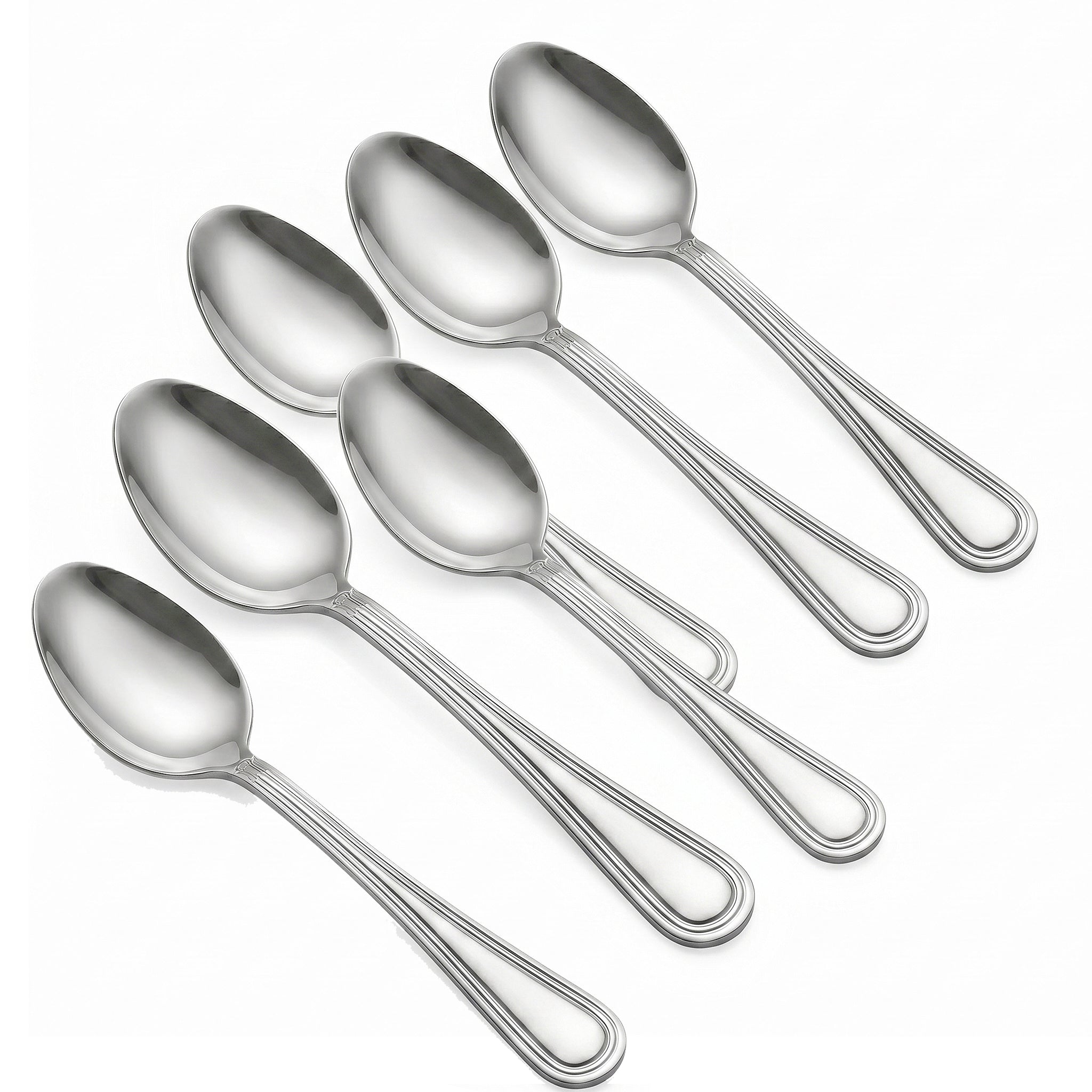 Moon 6-Piece Stainless Steel Silver Table Spoon Set