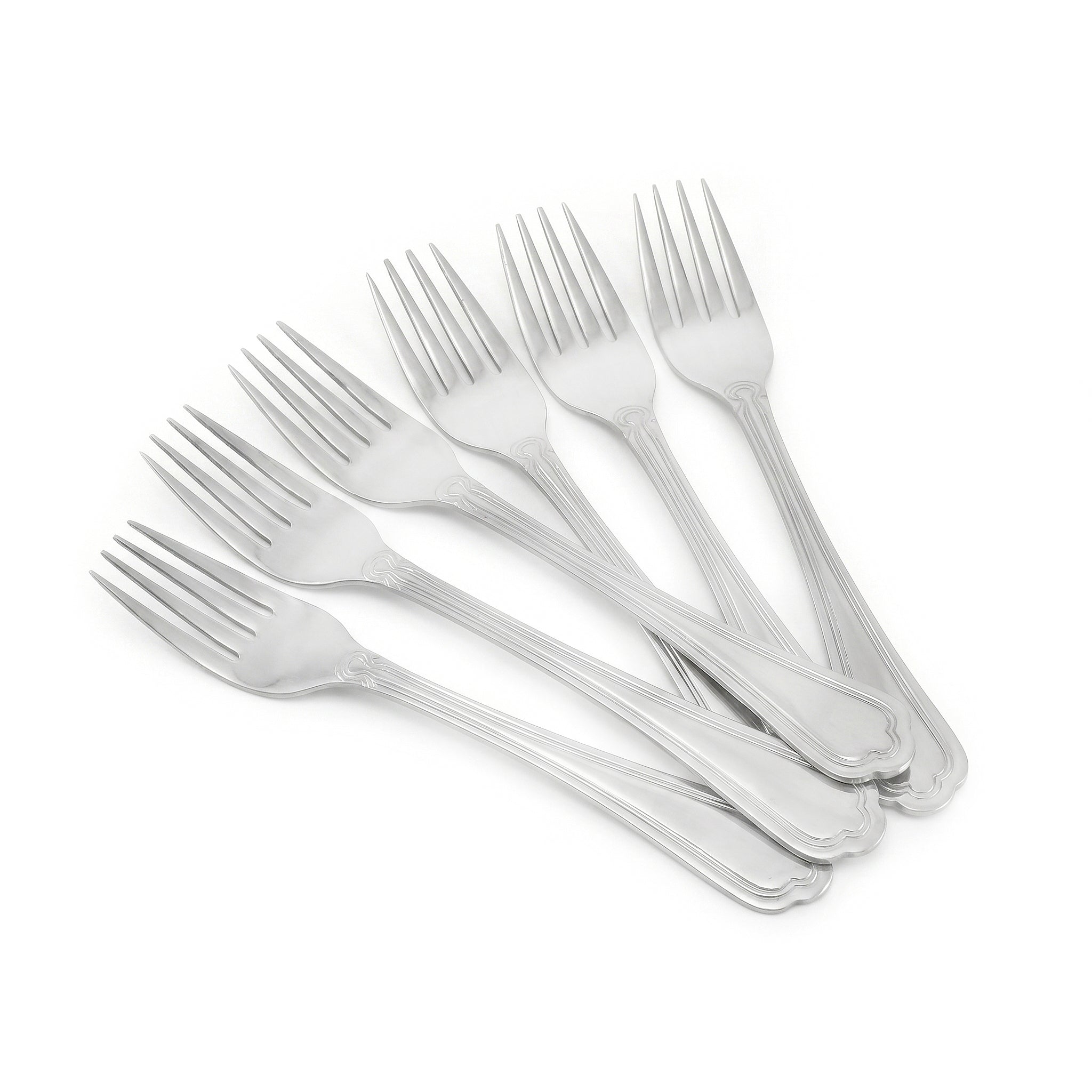 Moon 6-Piece Stainless Steel Silver Baby Fork Set