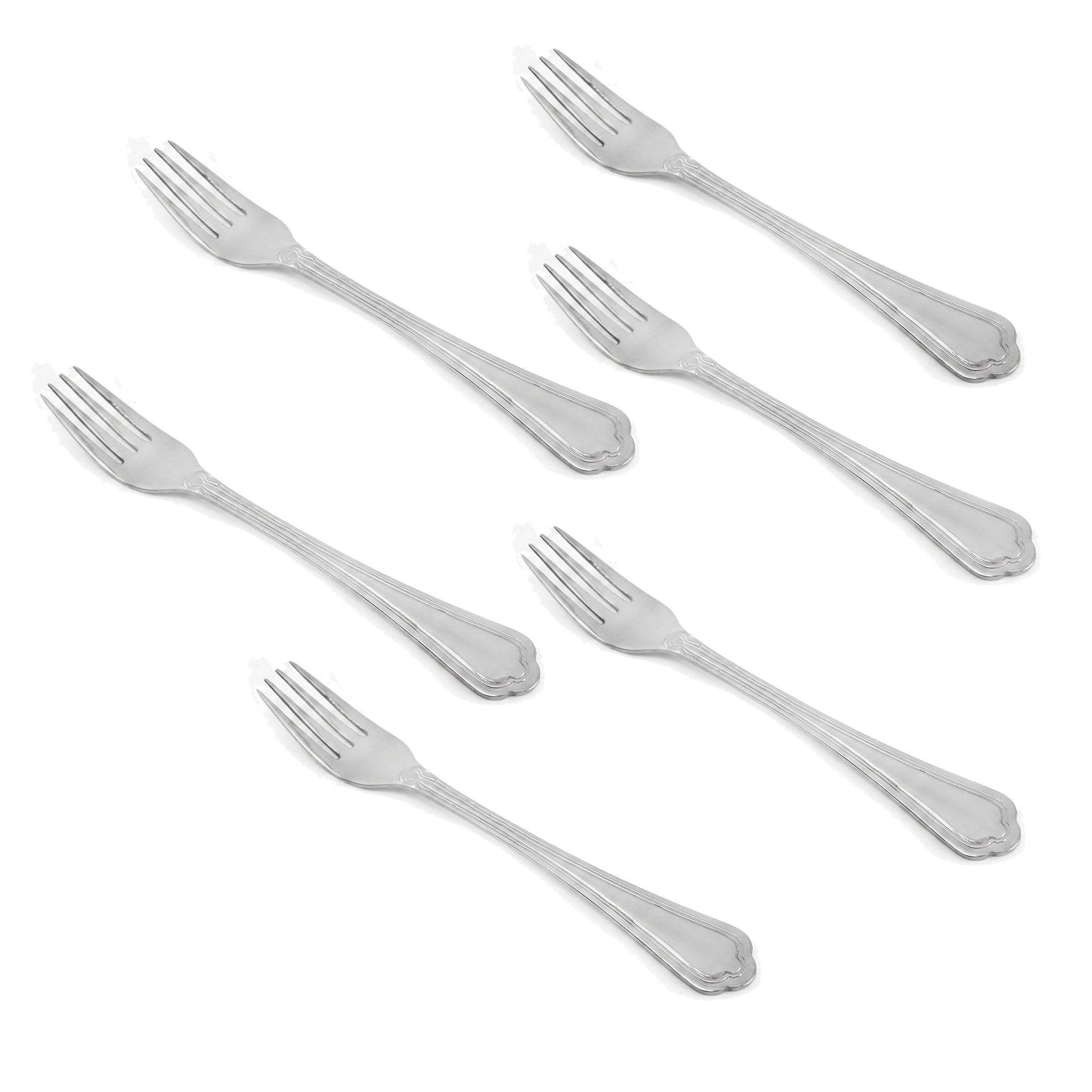Moon 6-Piece Stainless Steel Silver Baby Fork Set