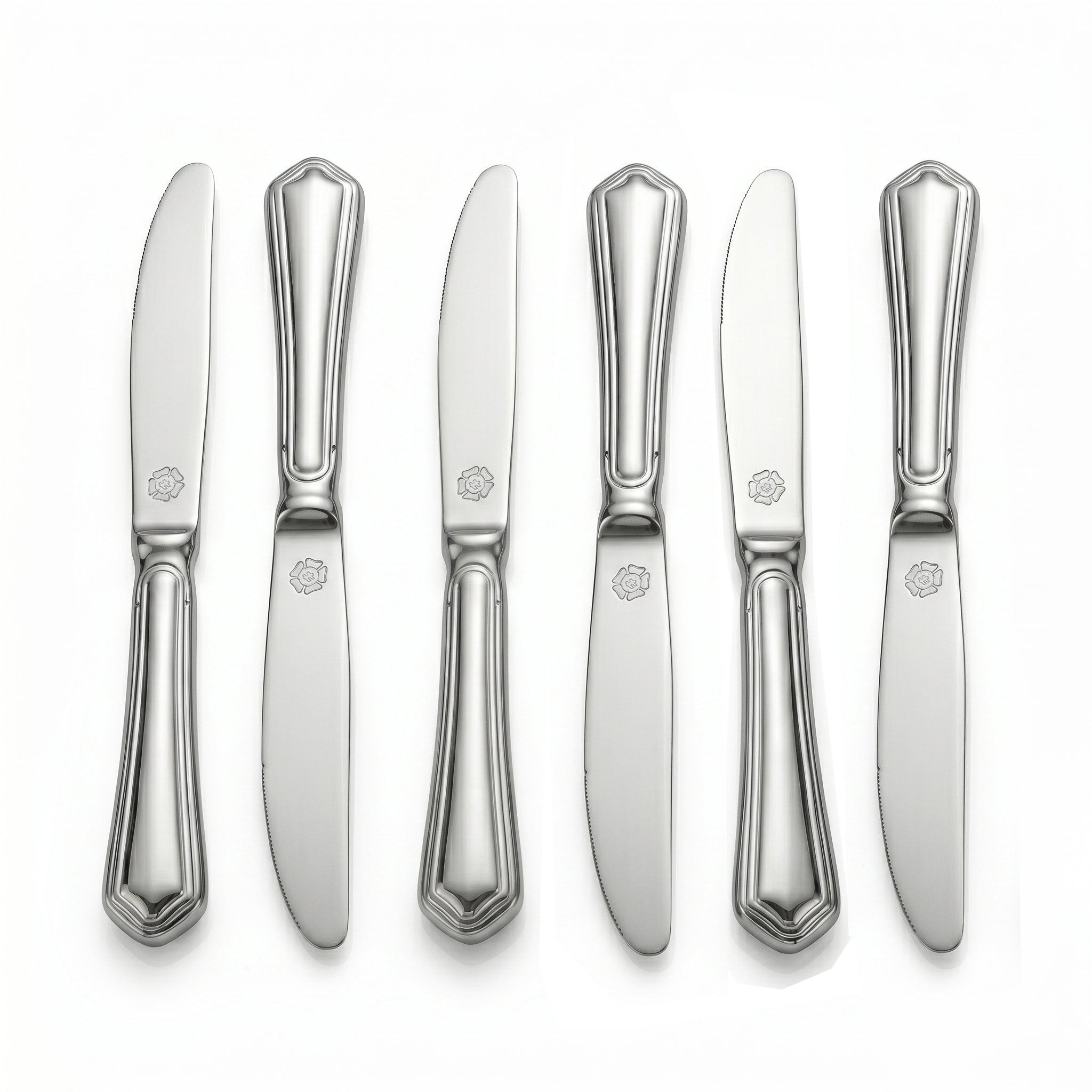 Moon 6-Piece Stainless Steel Silver Table Knife Set
