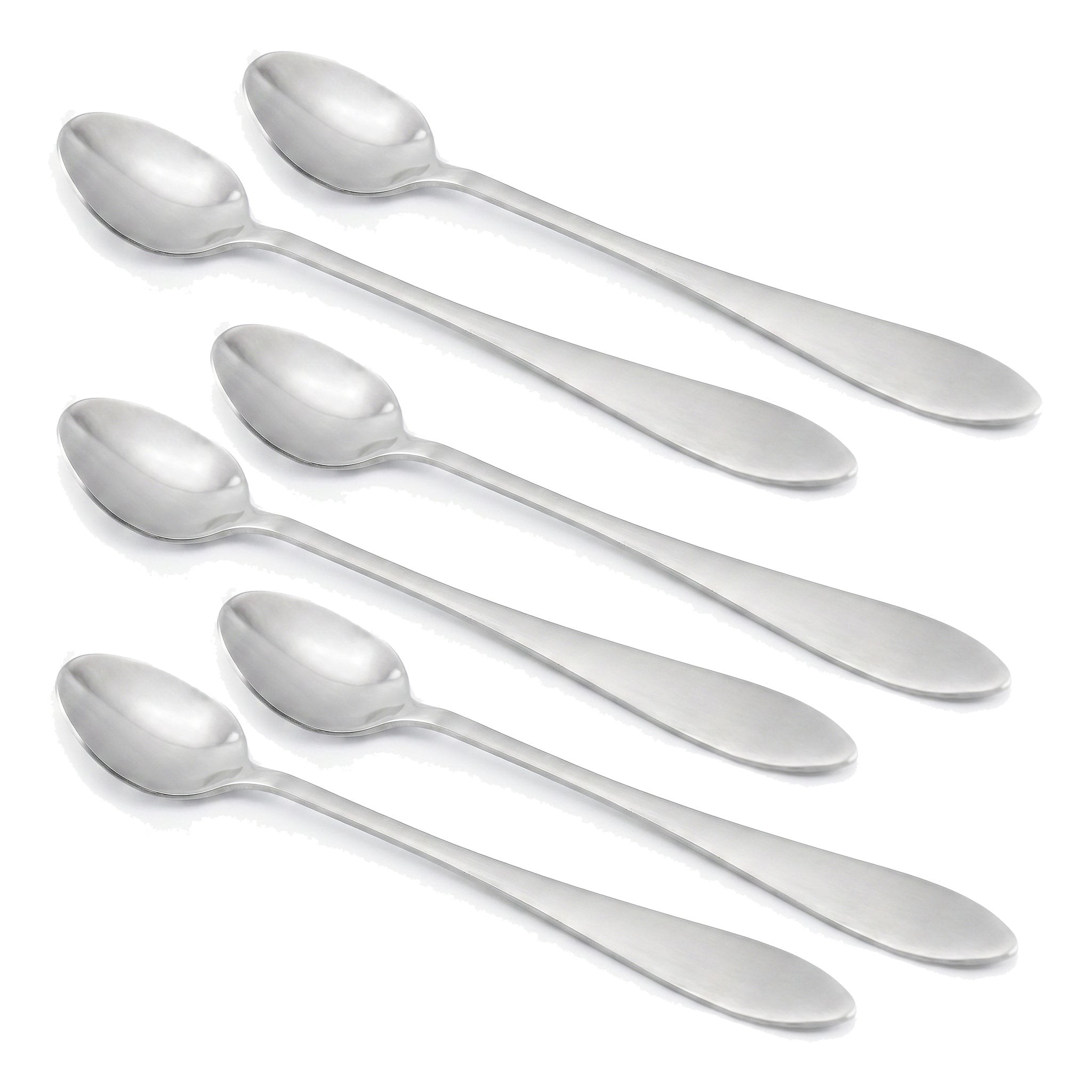 H.D 6-Piece Stainless Steel Silver Long Tea Spoon Set