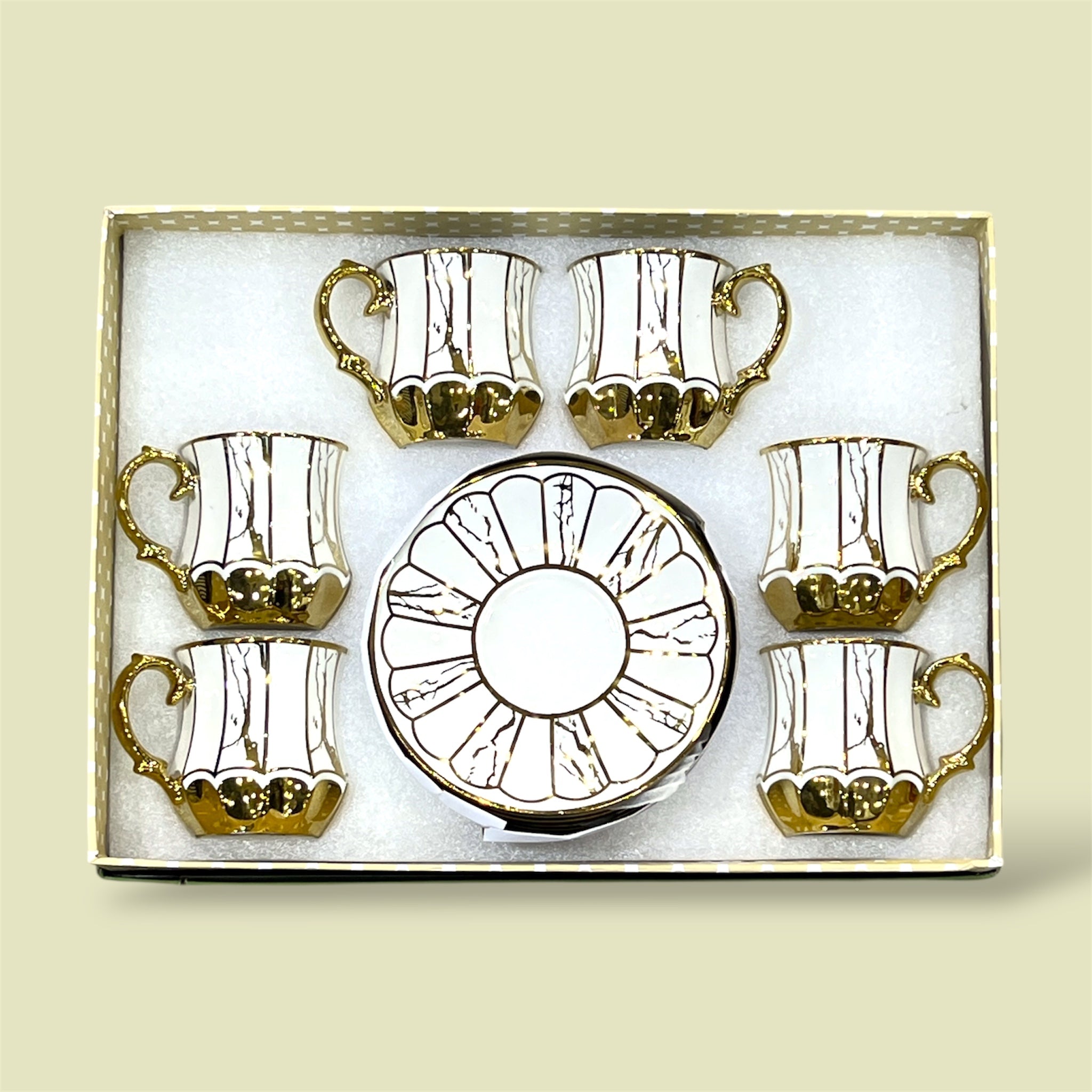 Royal 6-Piece Cup & Saucer Set With Gift Box