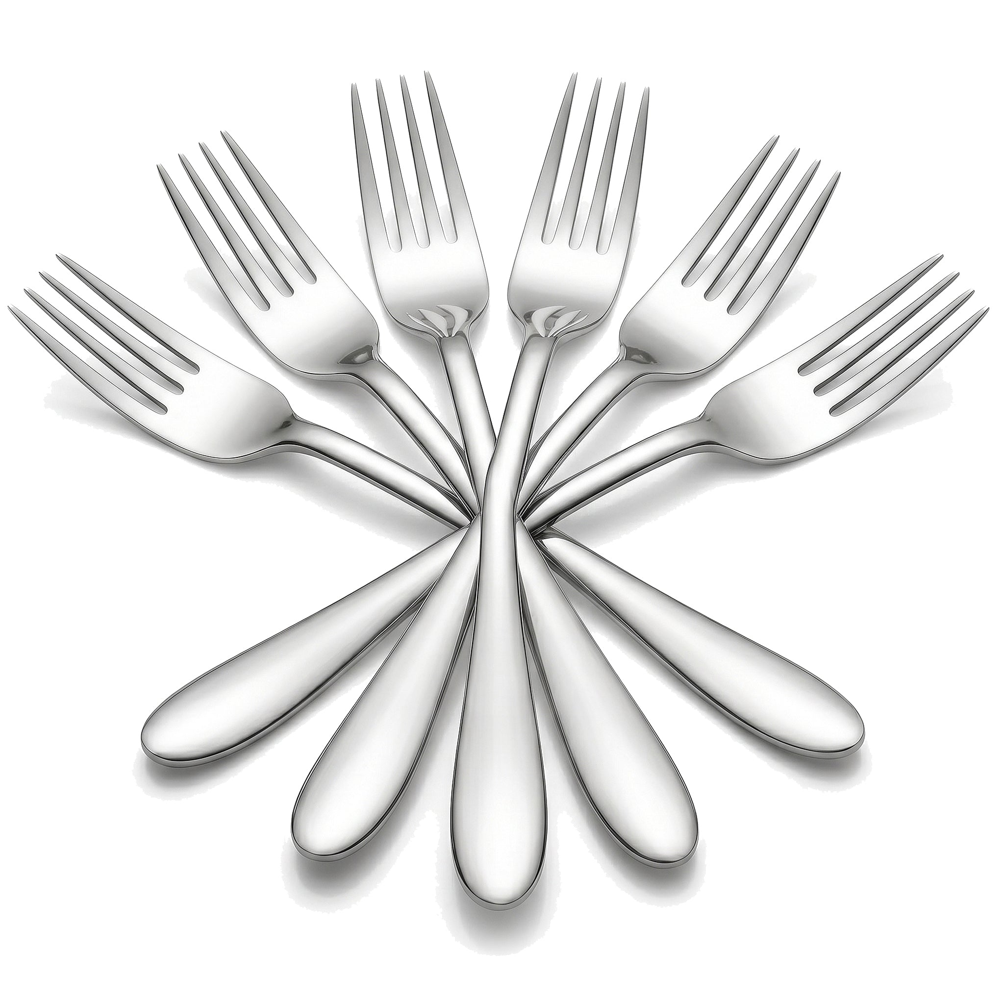 H.P 6-Piece Stainless Steel Silver Table Fork Set