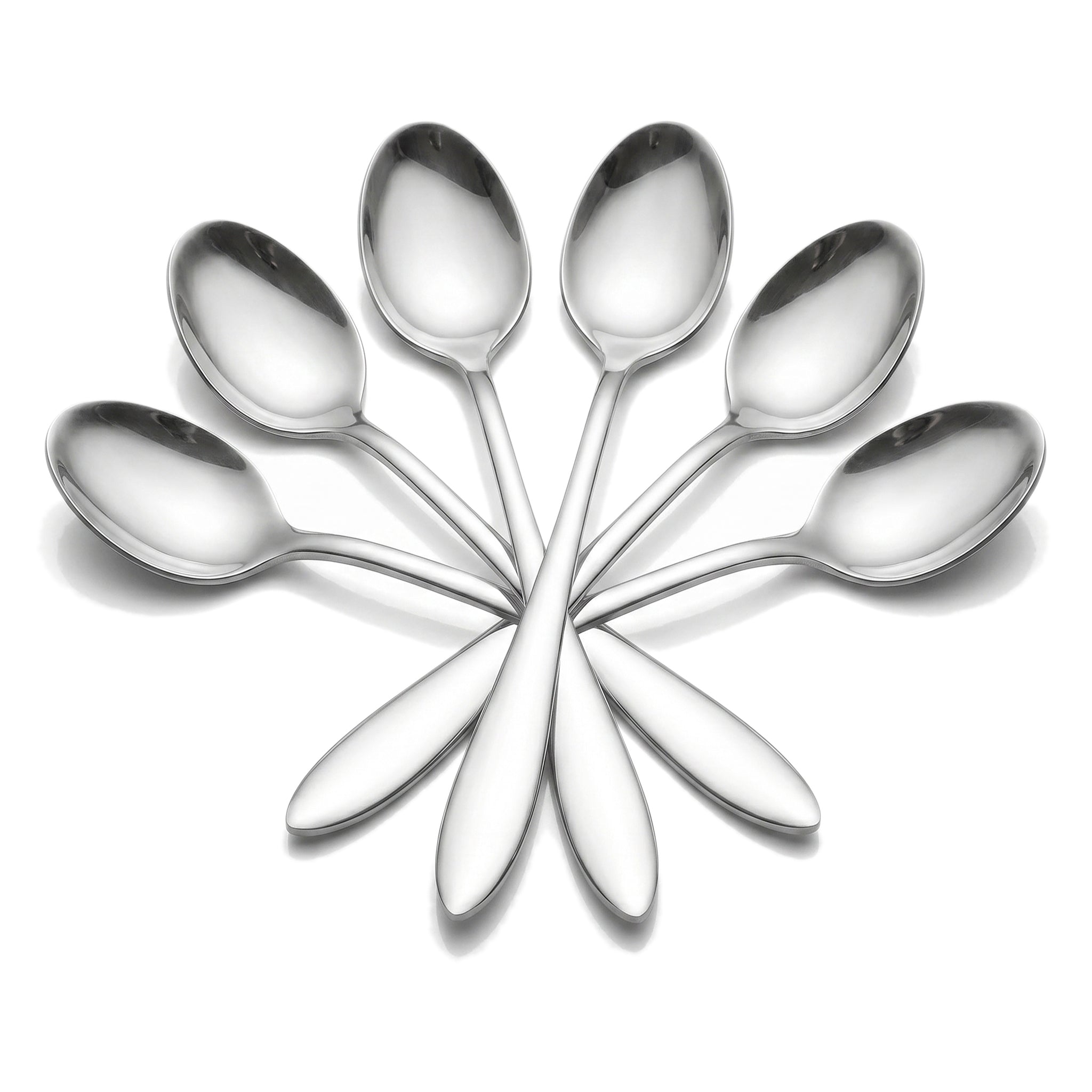 H.P 6-Piece Stainless Steel Silver Long Tea Spoon Set