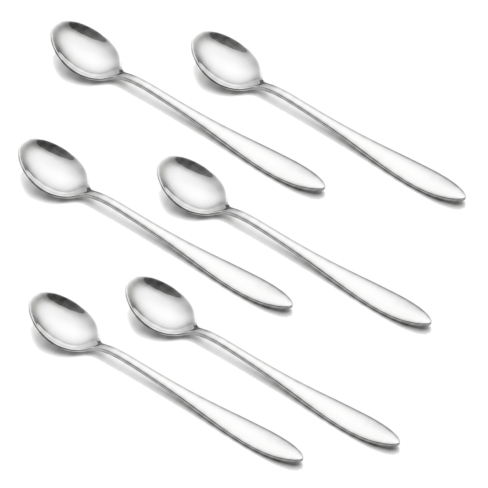 H.P 6-Piece Stainless Steel Silver Long Tea Spoon Set