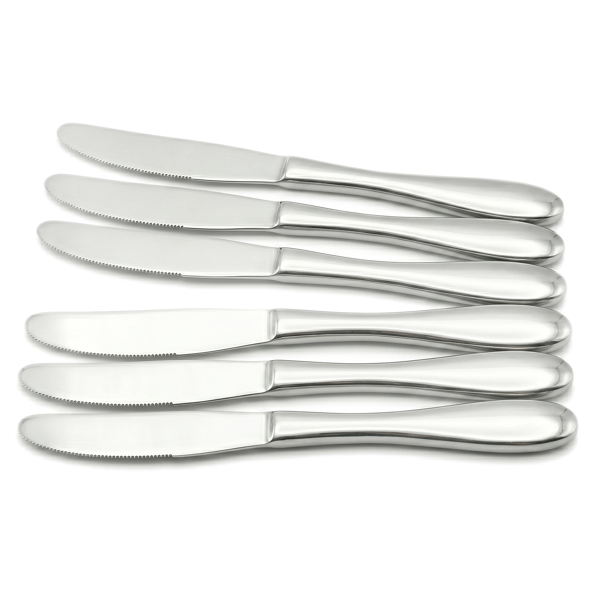 H.P 6-Piece Stainless Steel Silver Table Knife Set